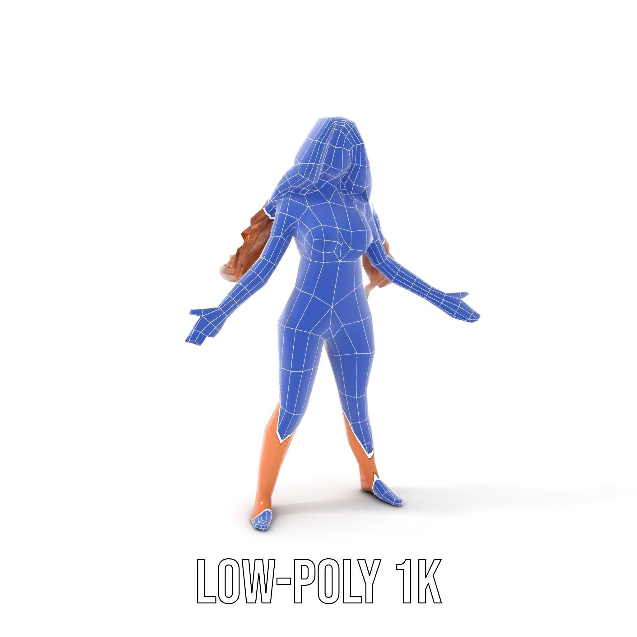 Elegant Beach Character Rigged and Animated for D Projects Low-poly 3D model_25
