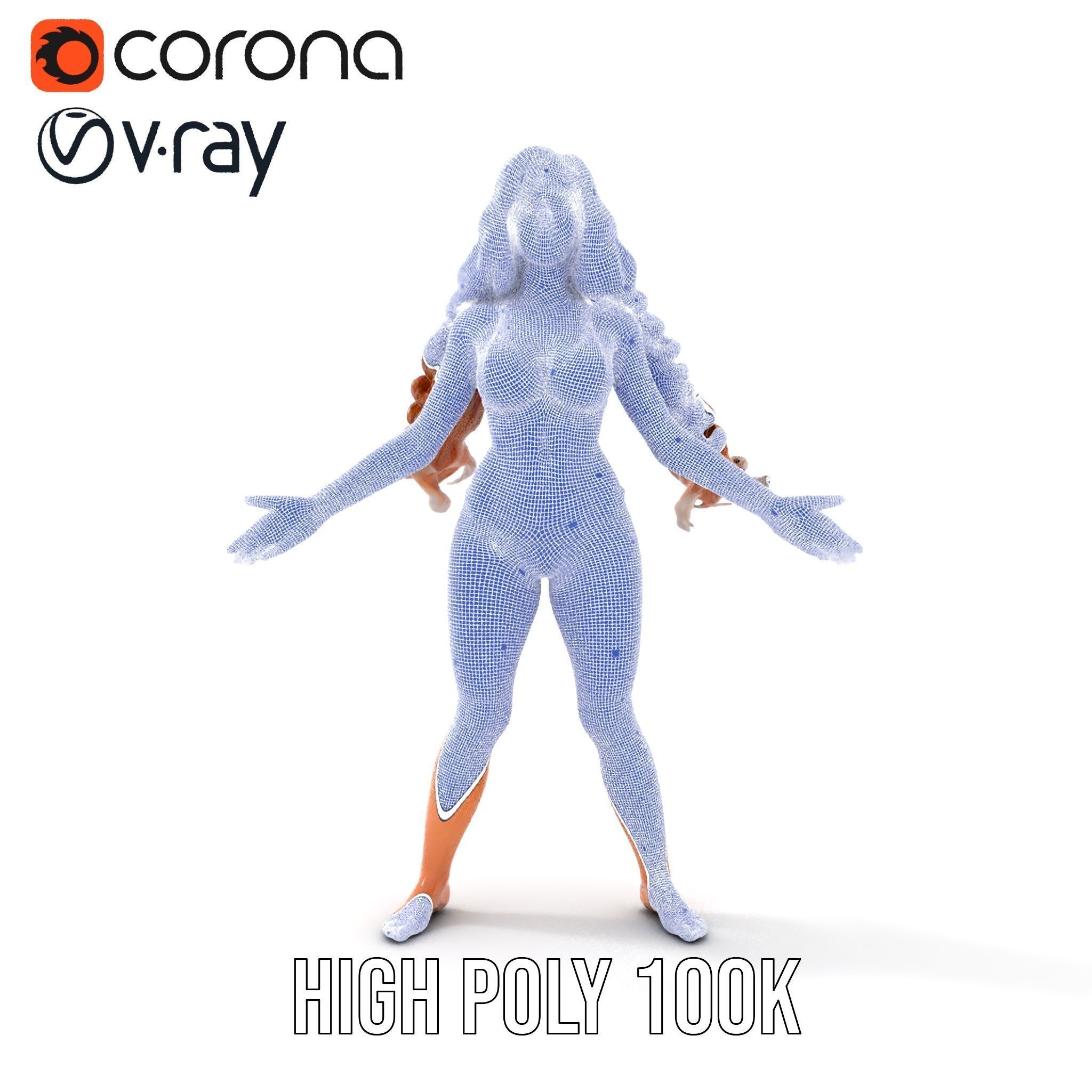 Elegant Beach Character Rigged and Animated for D Projects Low-poly 3D model_35