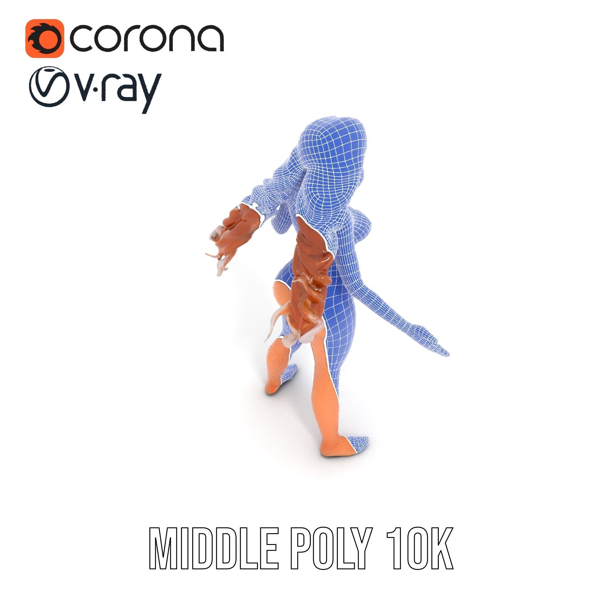 Elegant Beach Character Rigged and Animated for D Projects Low-poly 3D model_24