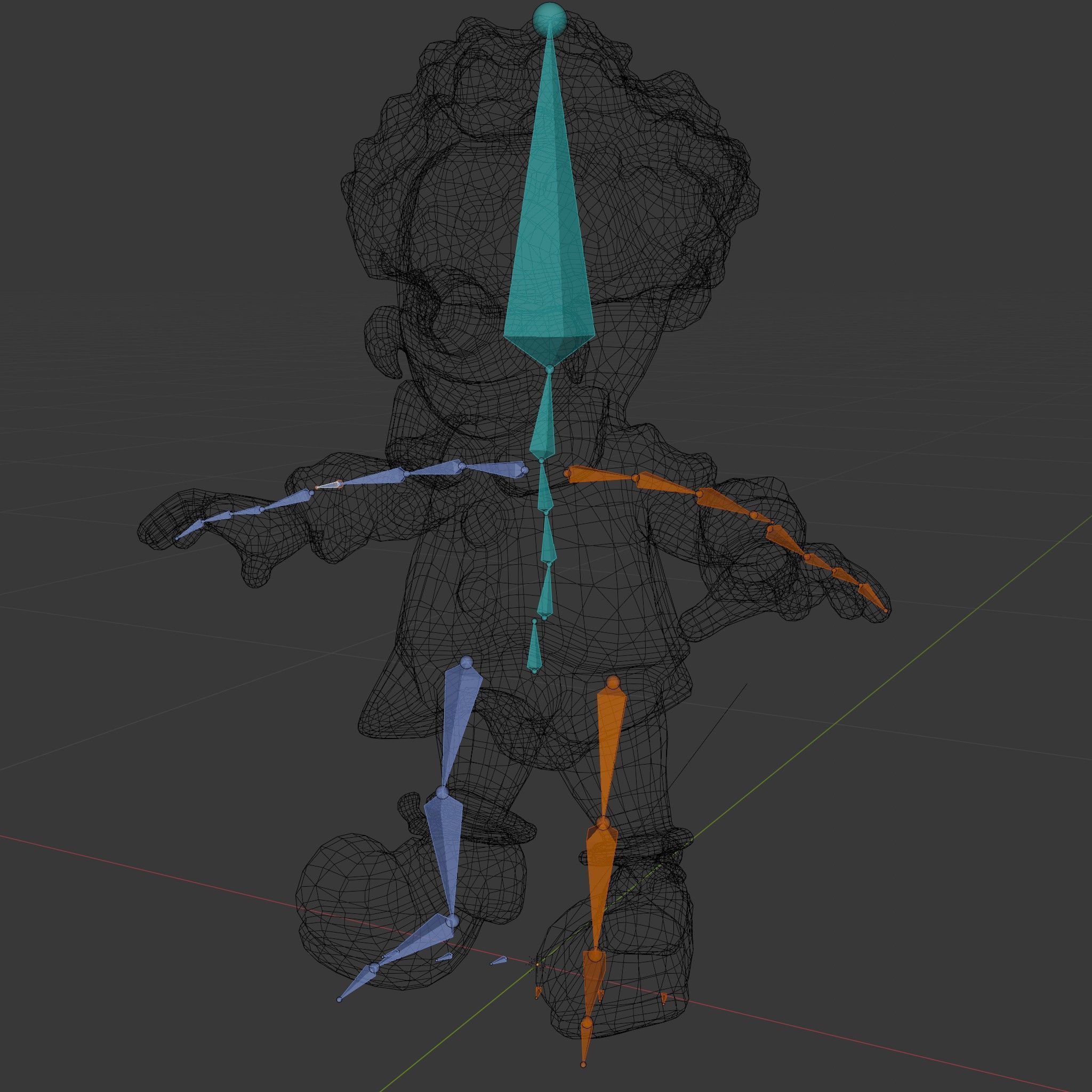 Cheerful Clown Character Model Rigged and Animated Low-poly 3D model_6