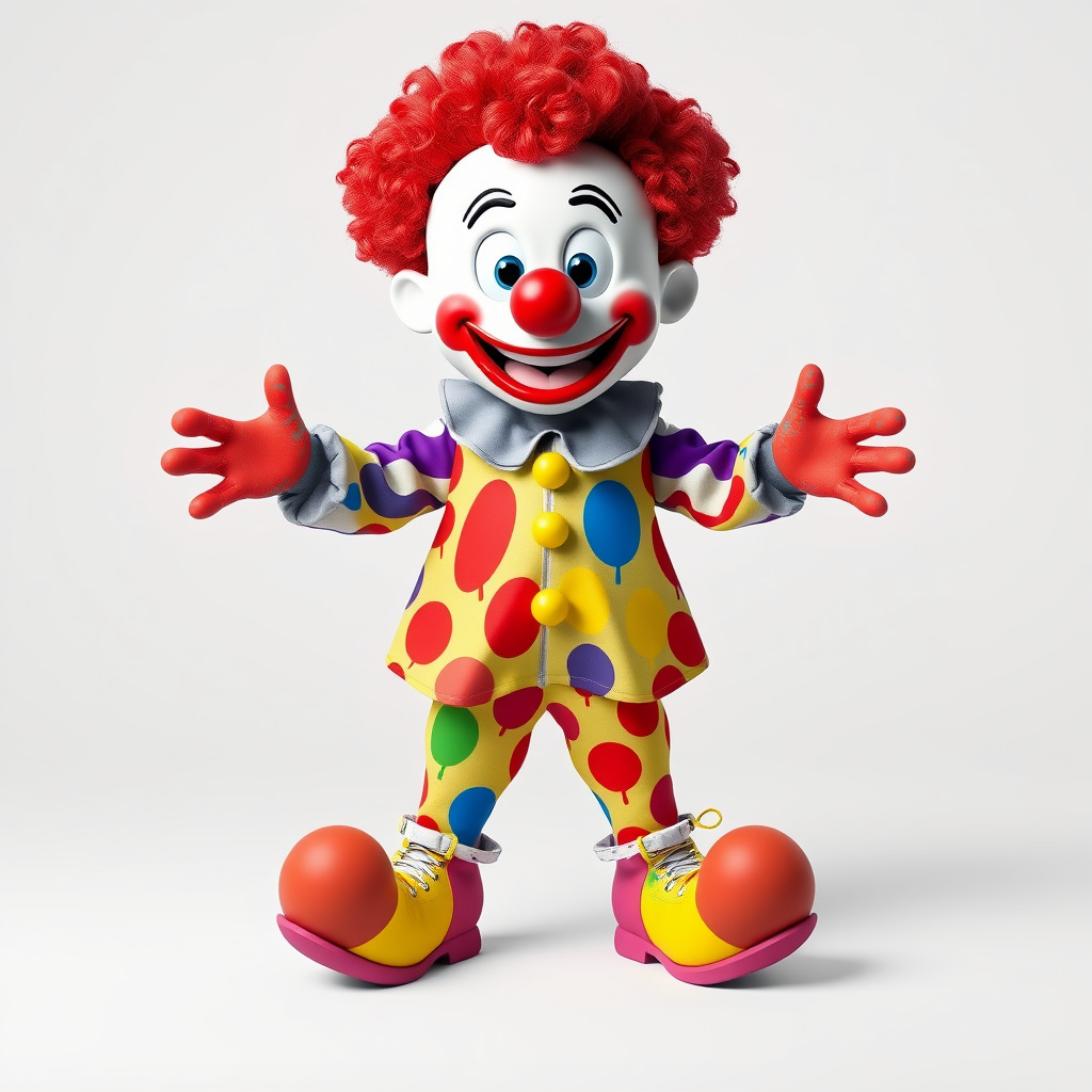 Cheerful Clown Character Model Rigged and Animated Low-poly 3D model_2