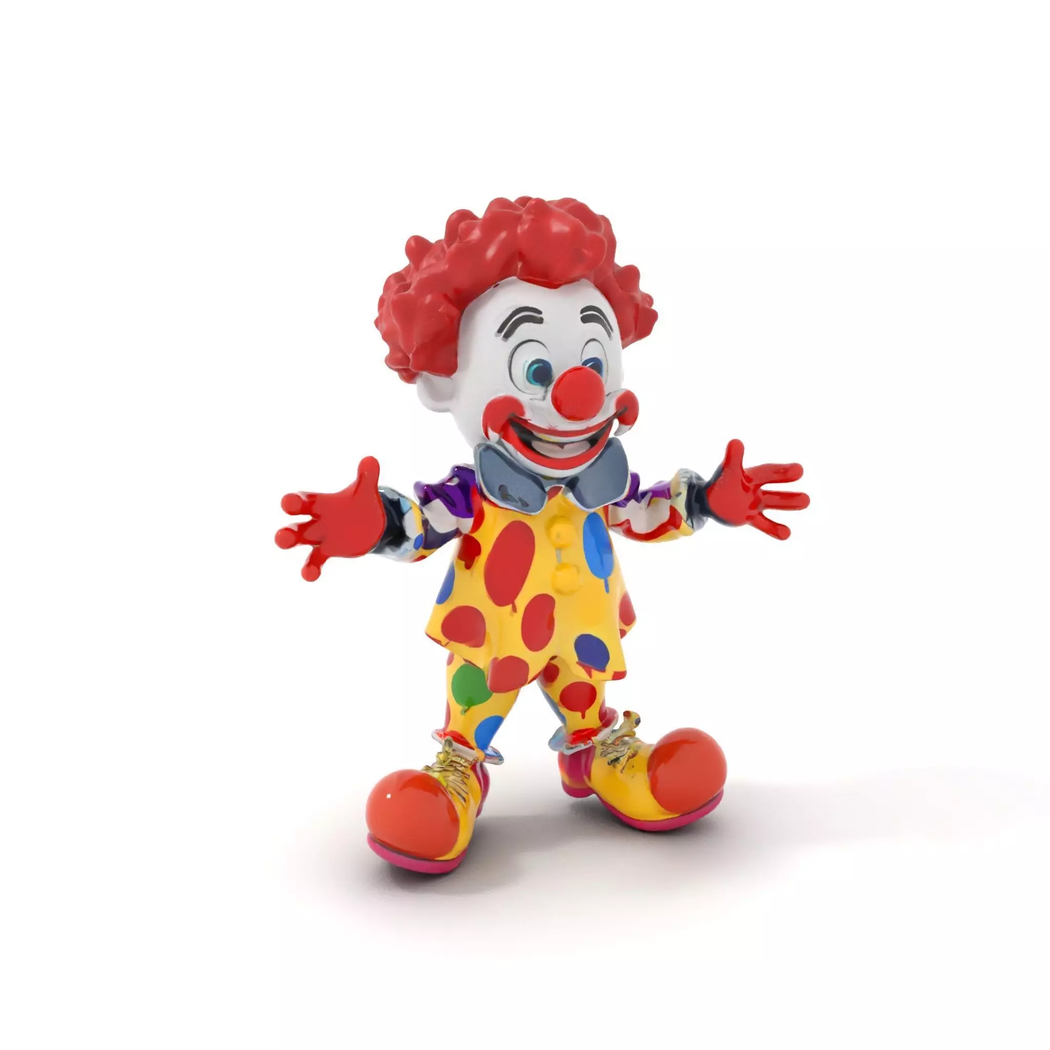 Cheerful Clown Character Model Rigged and Animated Low-poly 3D model_0