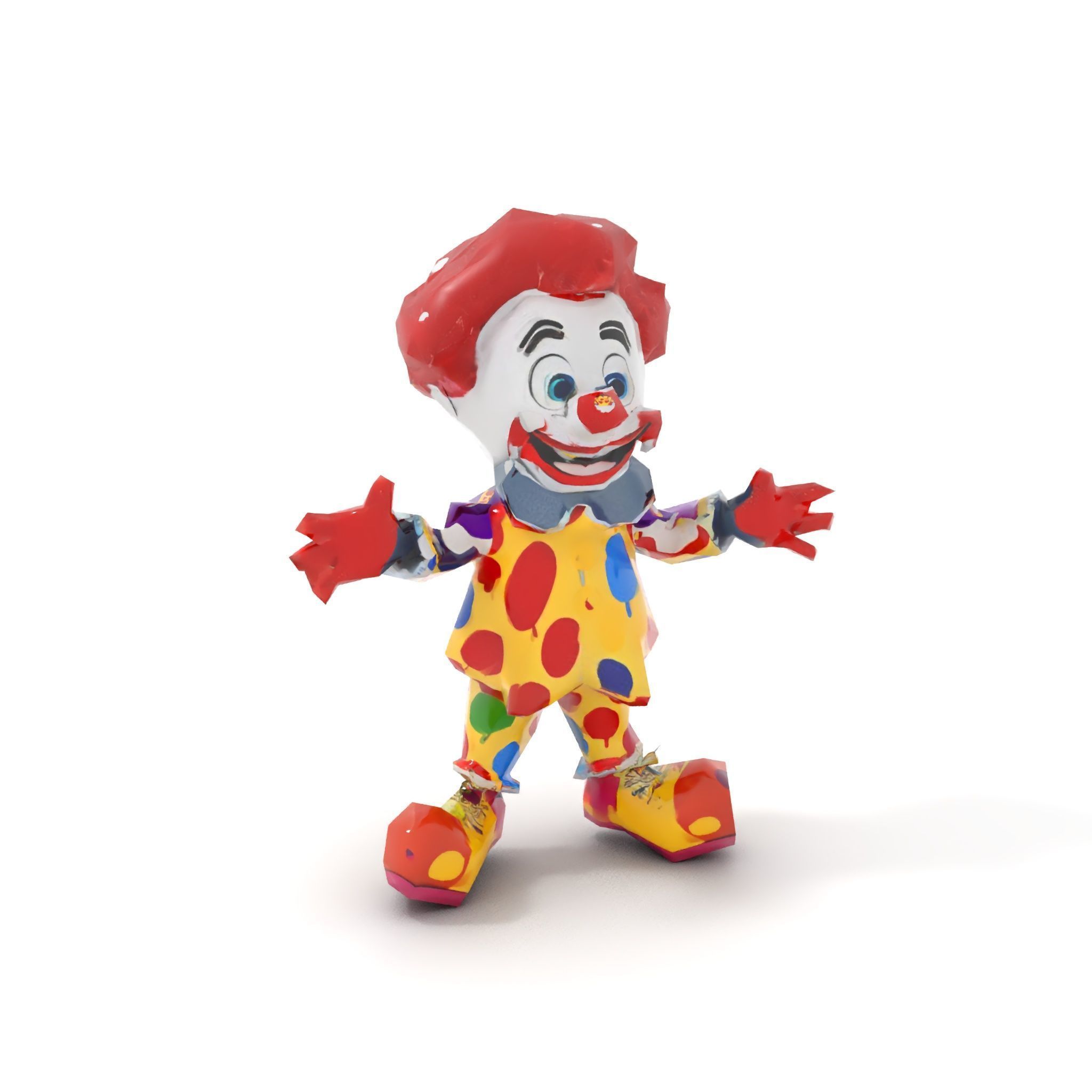 Cheerful Clown Character Model Rigged and Animated Low-poly 3D model_22