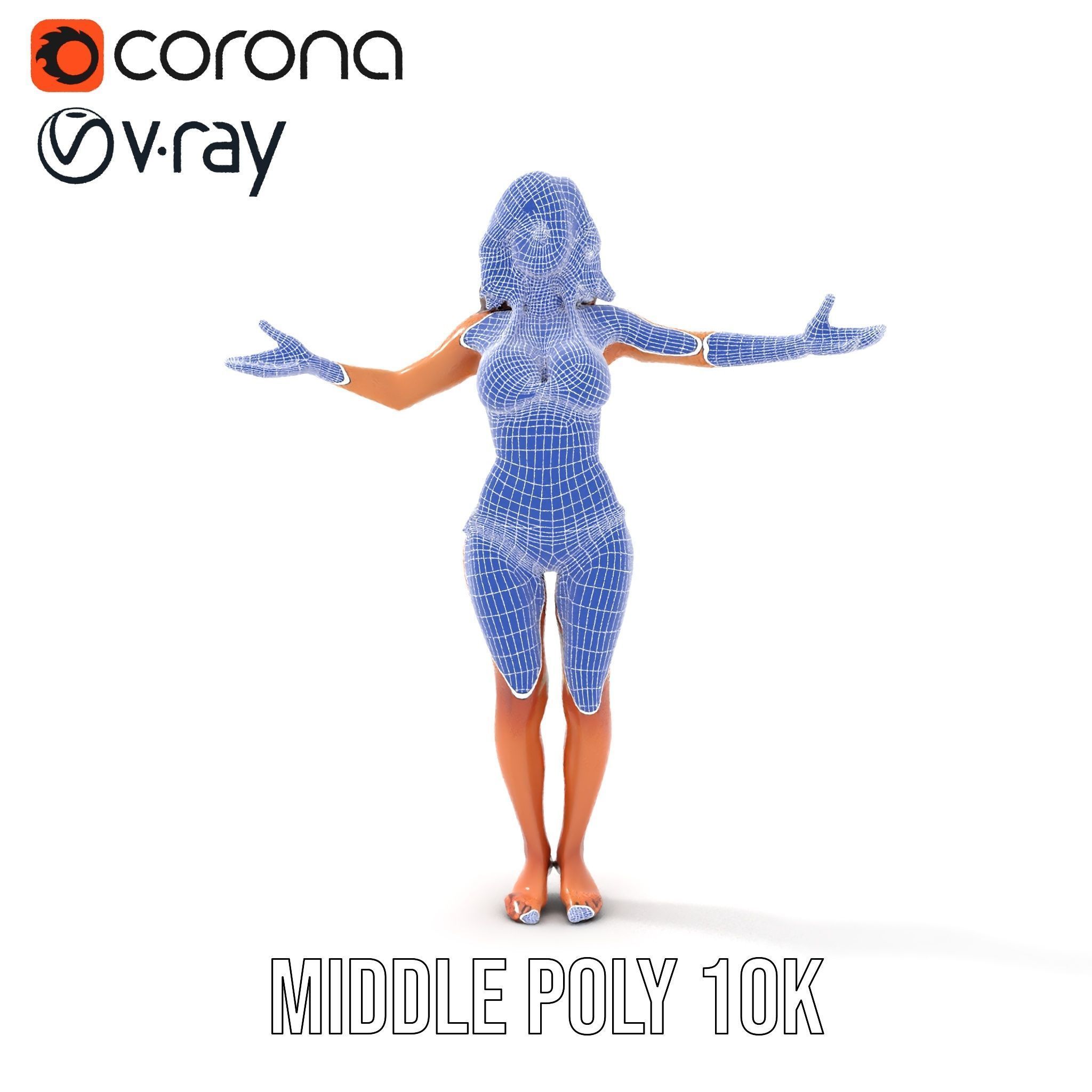 D Beachwear Character Rigged and Animated Model Low-poly 3D model_27