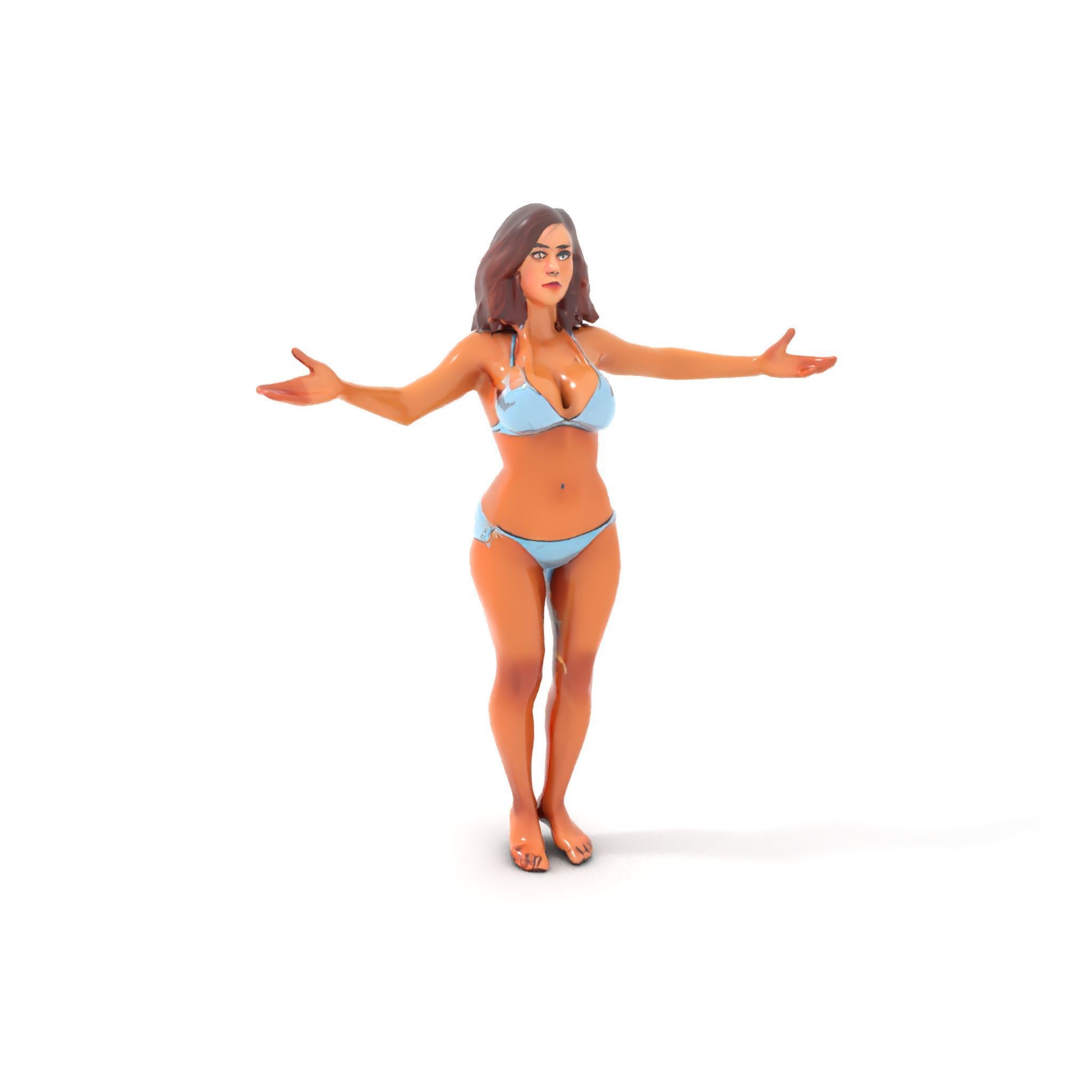 D Beachwear Character Rigged and Animated Model Low-poly 3D model_18