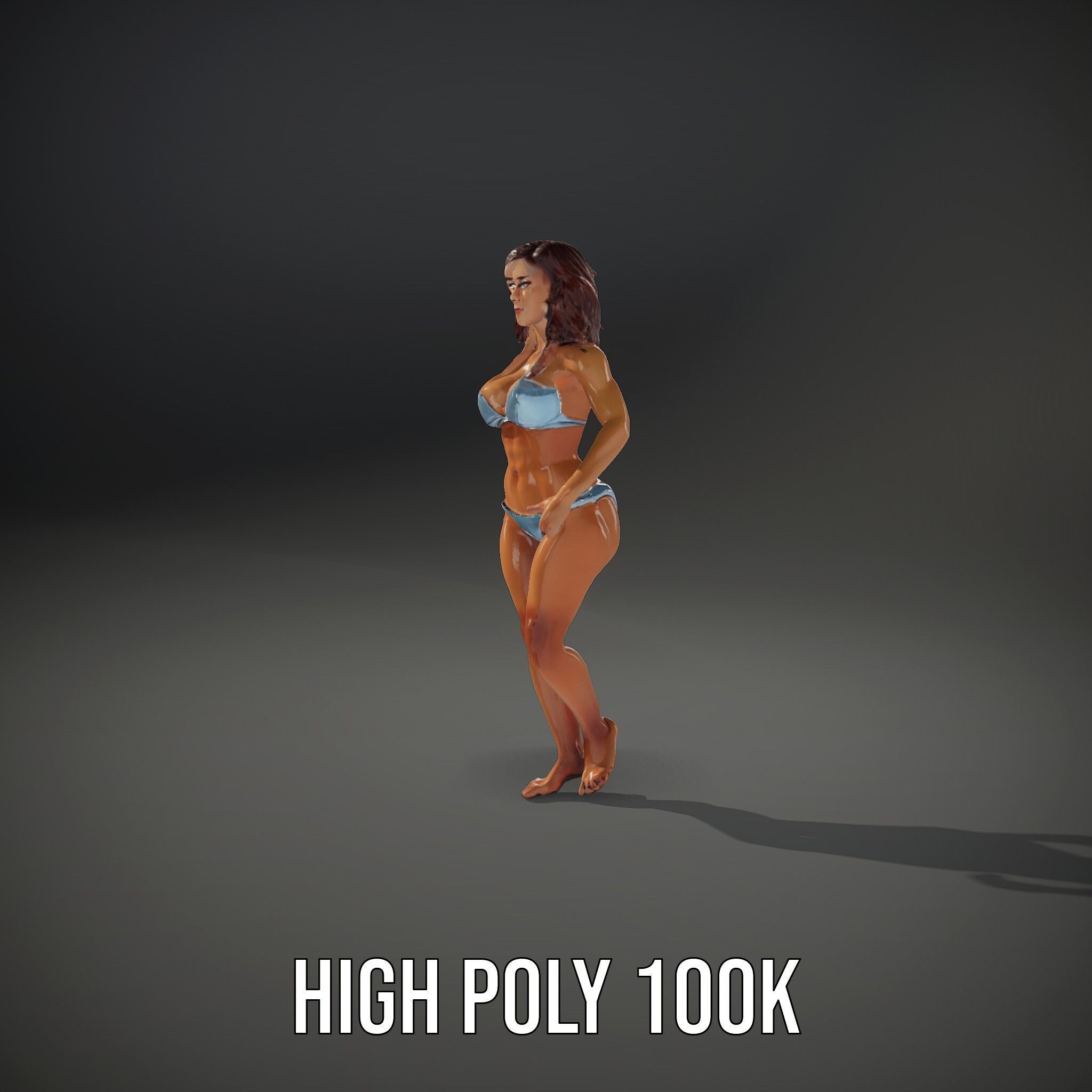 D Beachwear Character Rigged and Animated Model Low-poly 3D model_10
