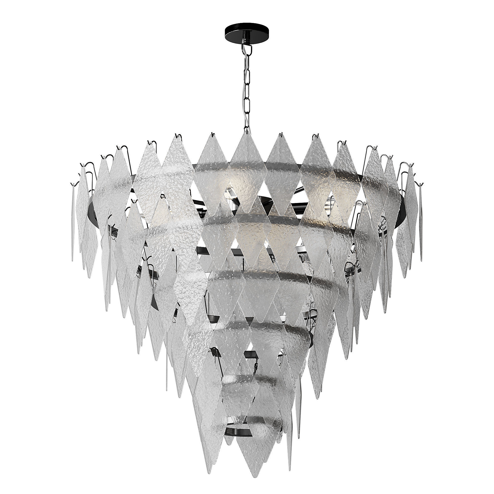 Rhombus Chandelier Antique Brass L light 3D model_11