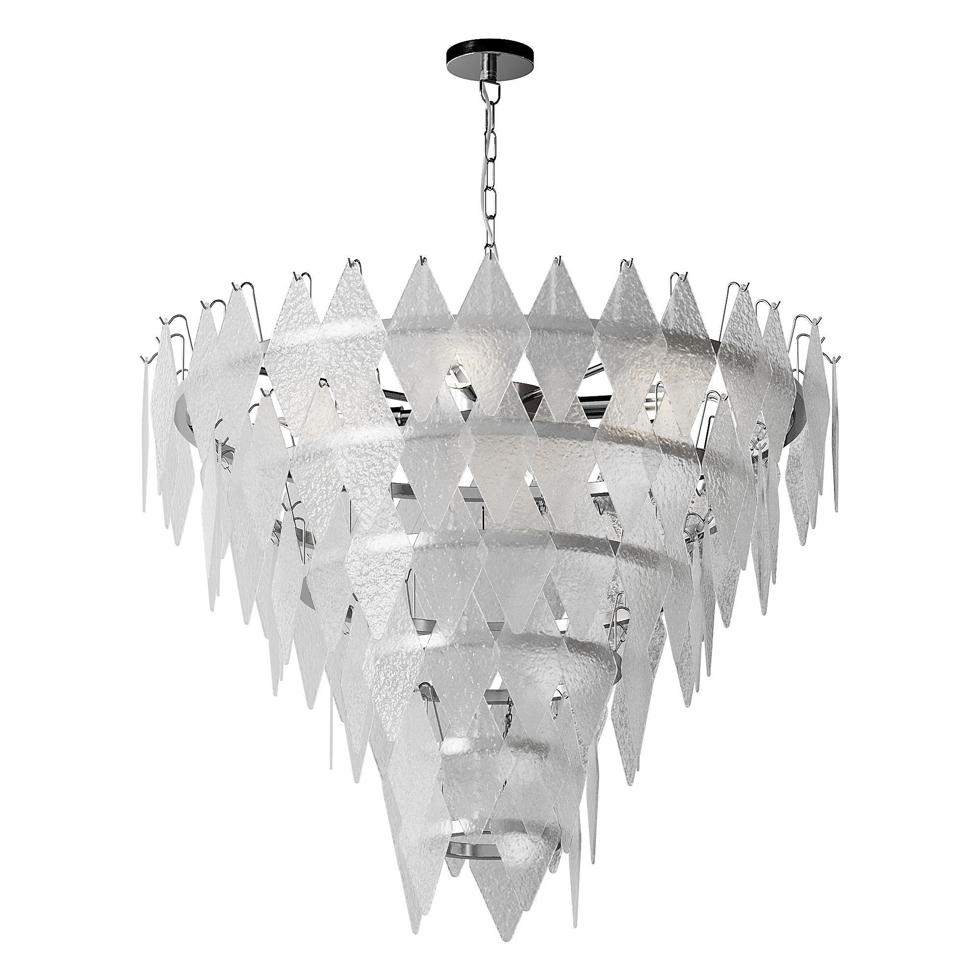 Rhombus Chandelier Antique Brass L light 3D model_3