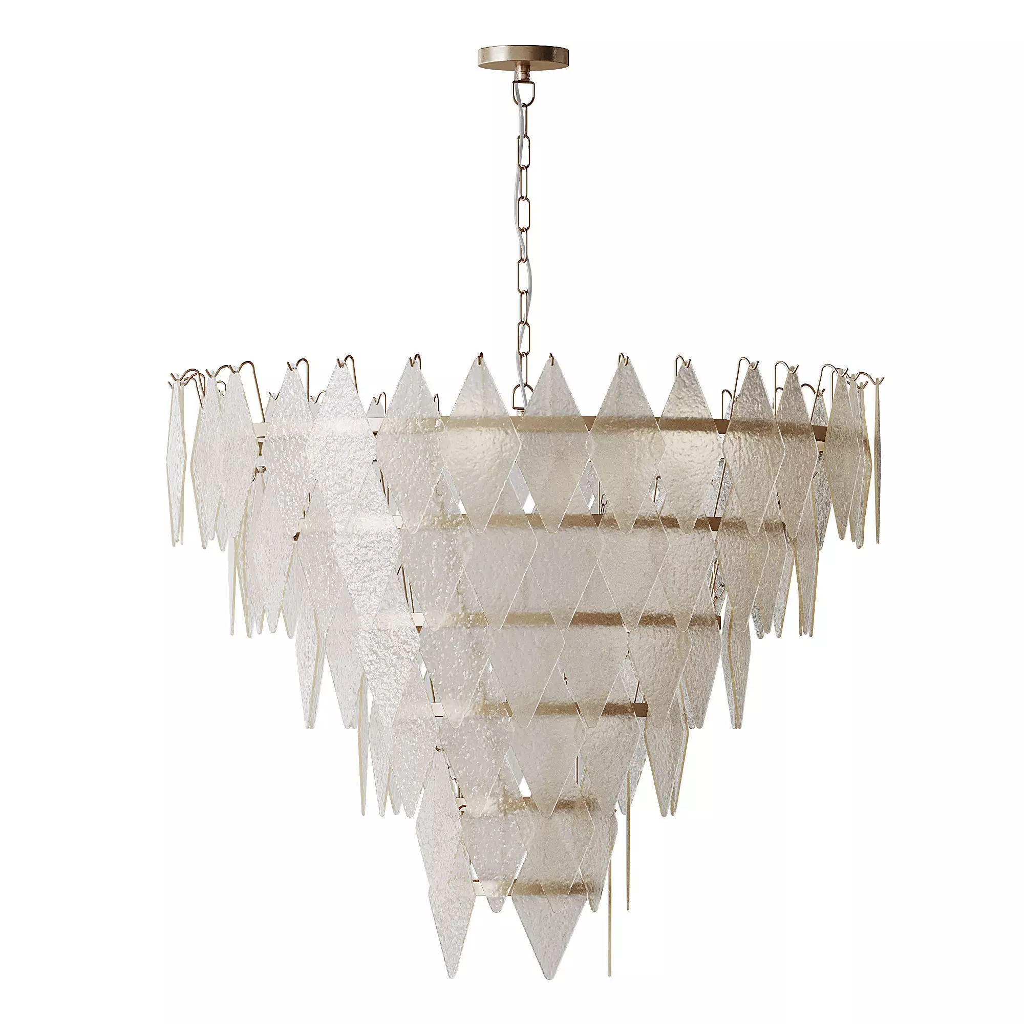 Rhombus Chandelier Antique Brass L light 3D model_0