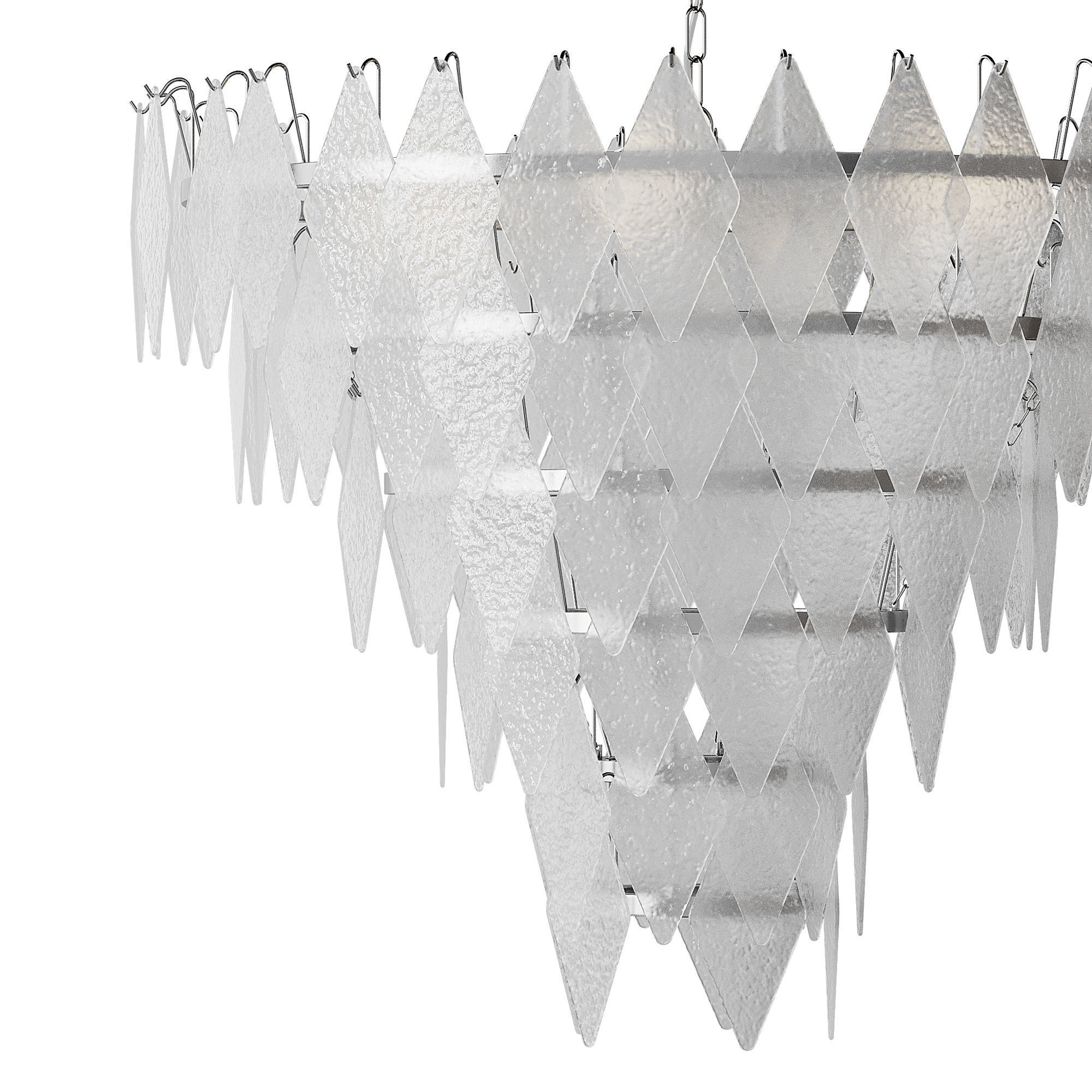 Rhombus Chandelier Antique Brass L light 3D model_2