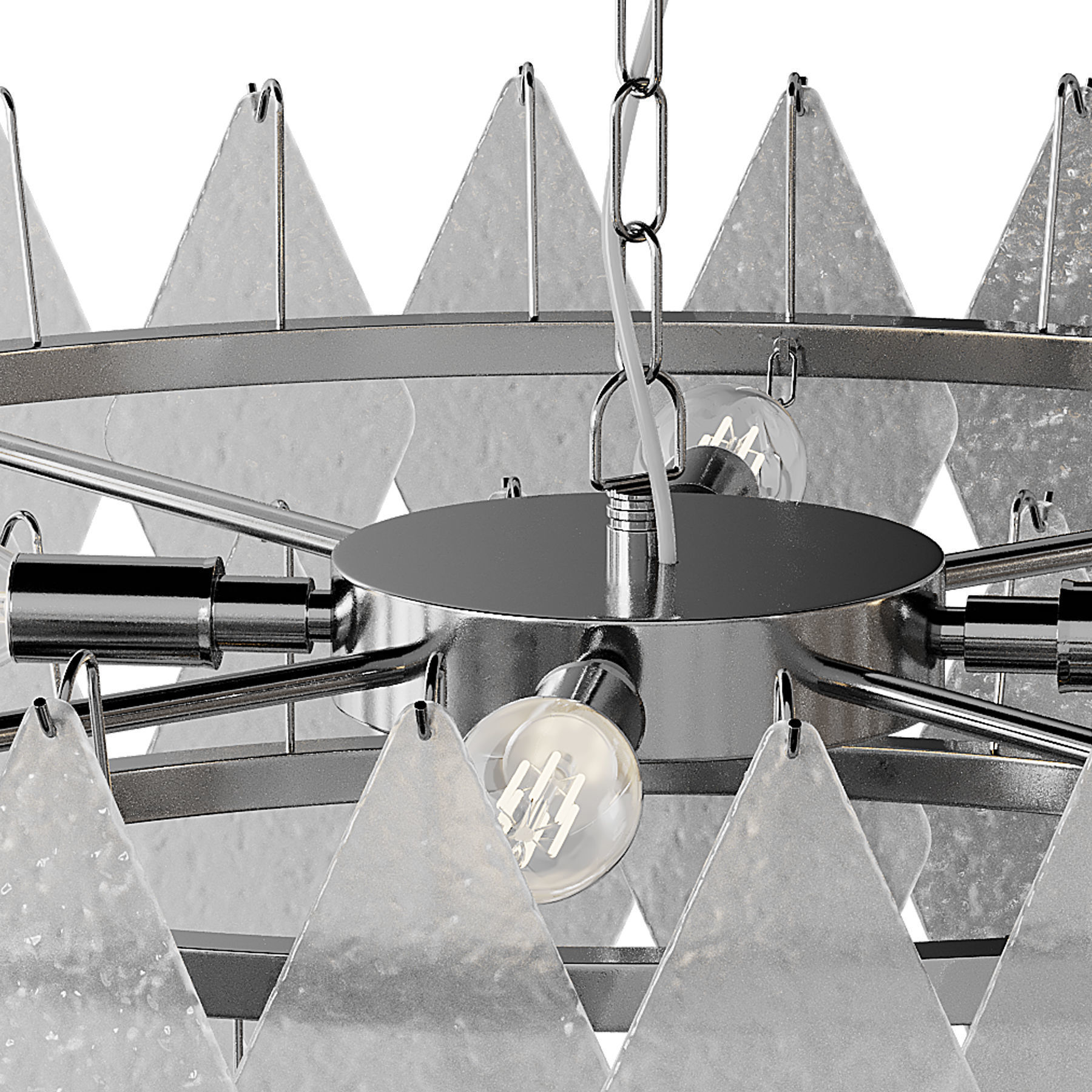 Rhombus Chandelier Antique Brass L light 3D model_12