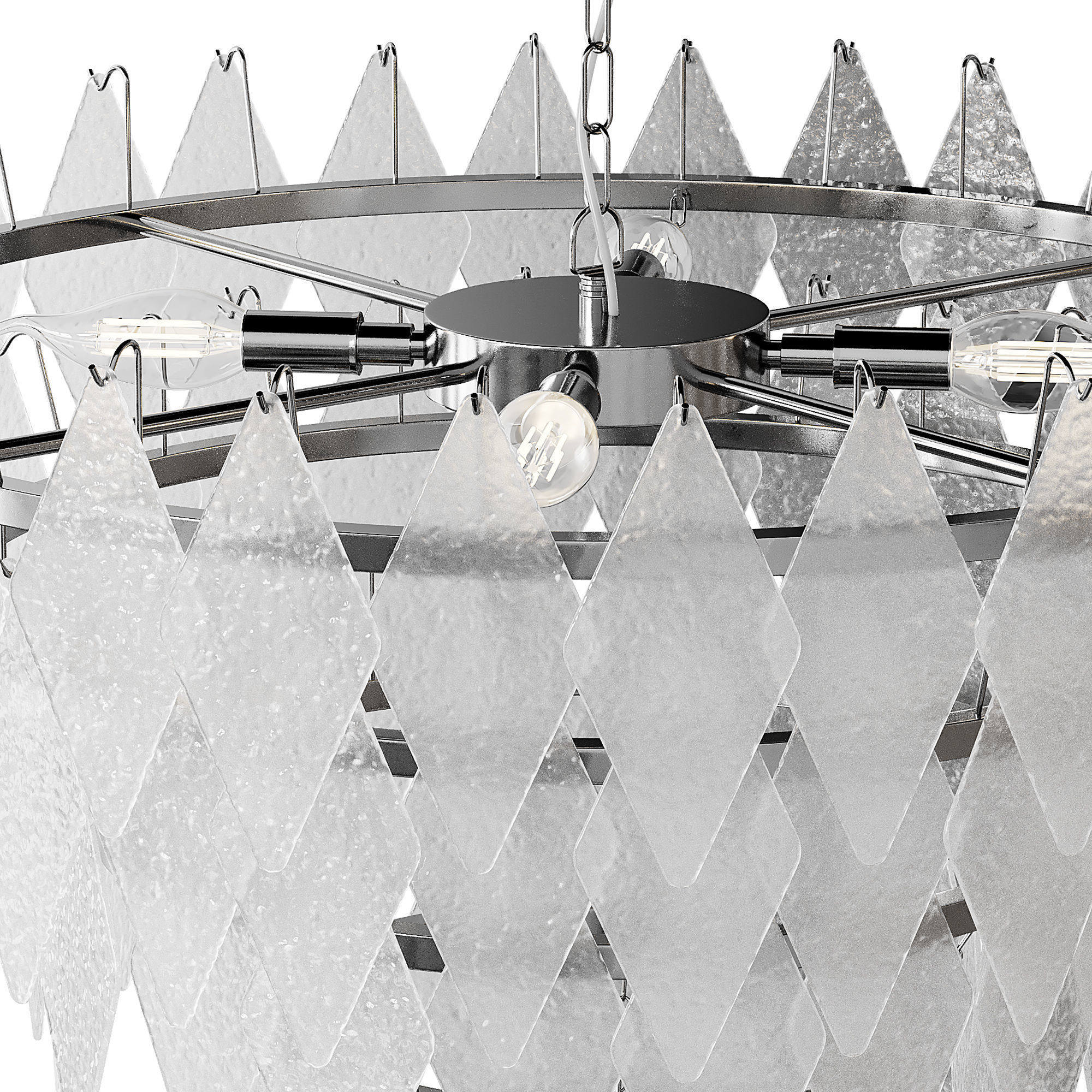 Rhombus Chandelier Antique Brass L light 3D model_5