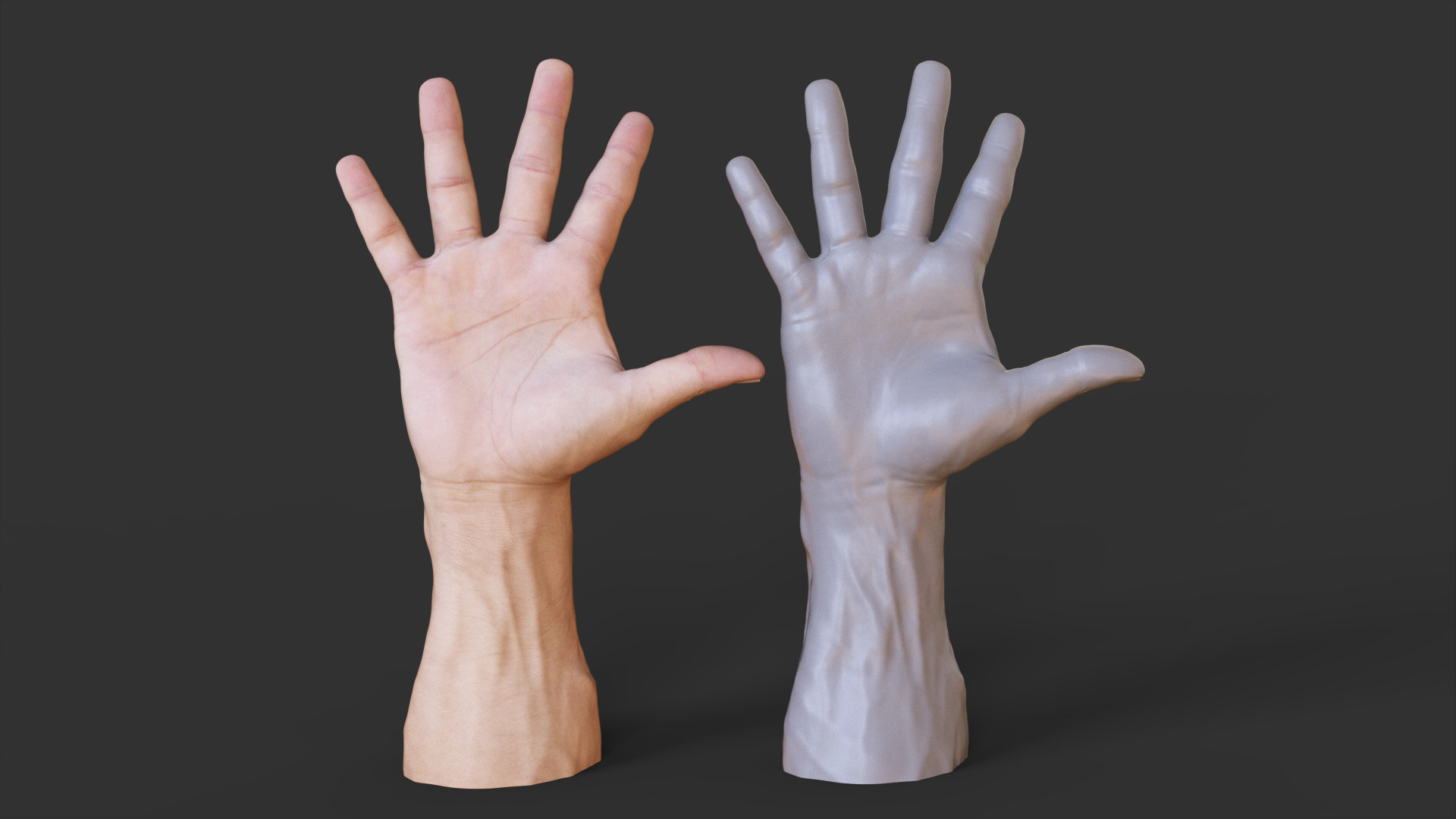 Male Hand Pose 3D print model_1