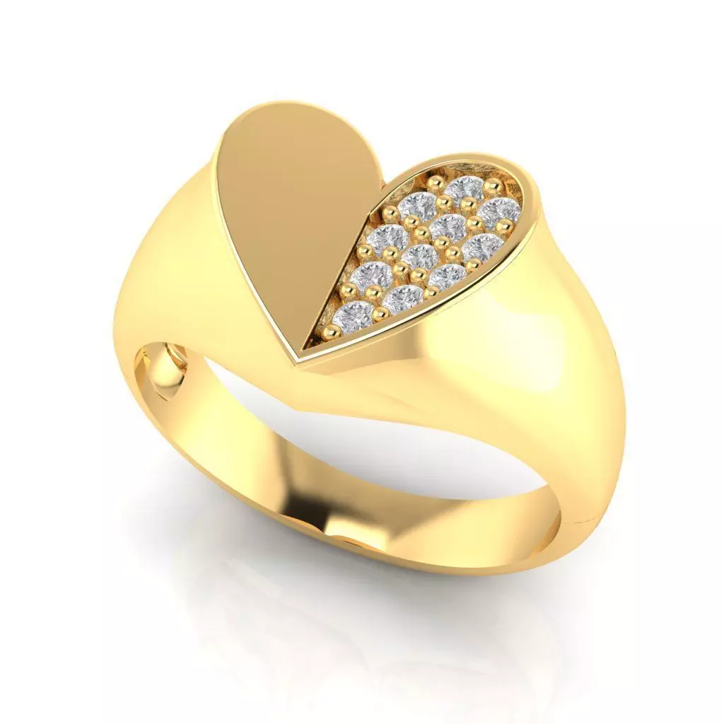 DIAMOND LOVE RING 3D print model