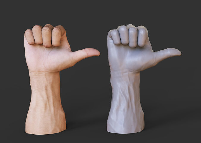 Male Hand Pose 3D print model