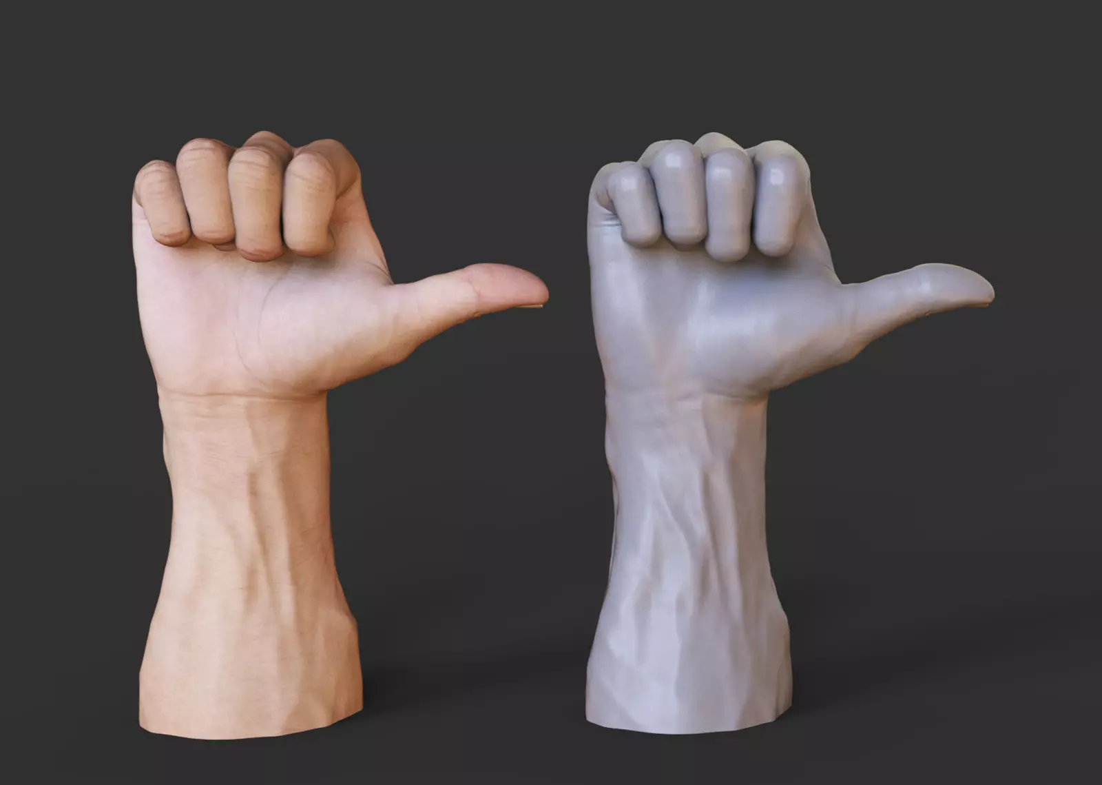 Male Hand Pose 3D print model_0
