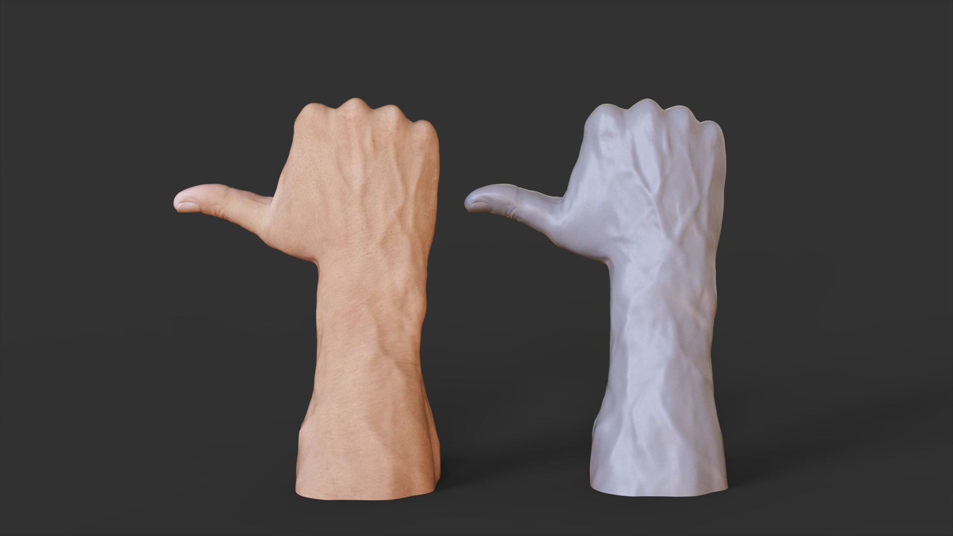 Male Hand Pose 3D print model_2