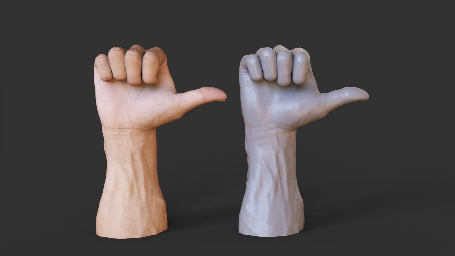 Male Hand Pose 3D print model_1