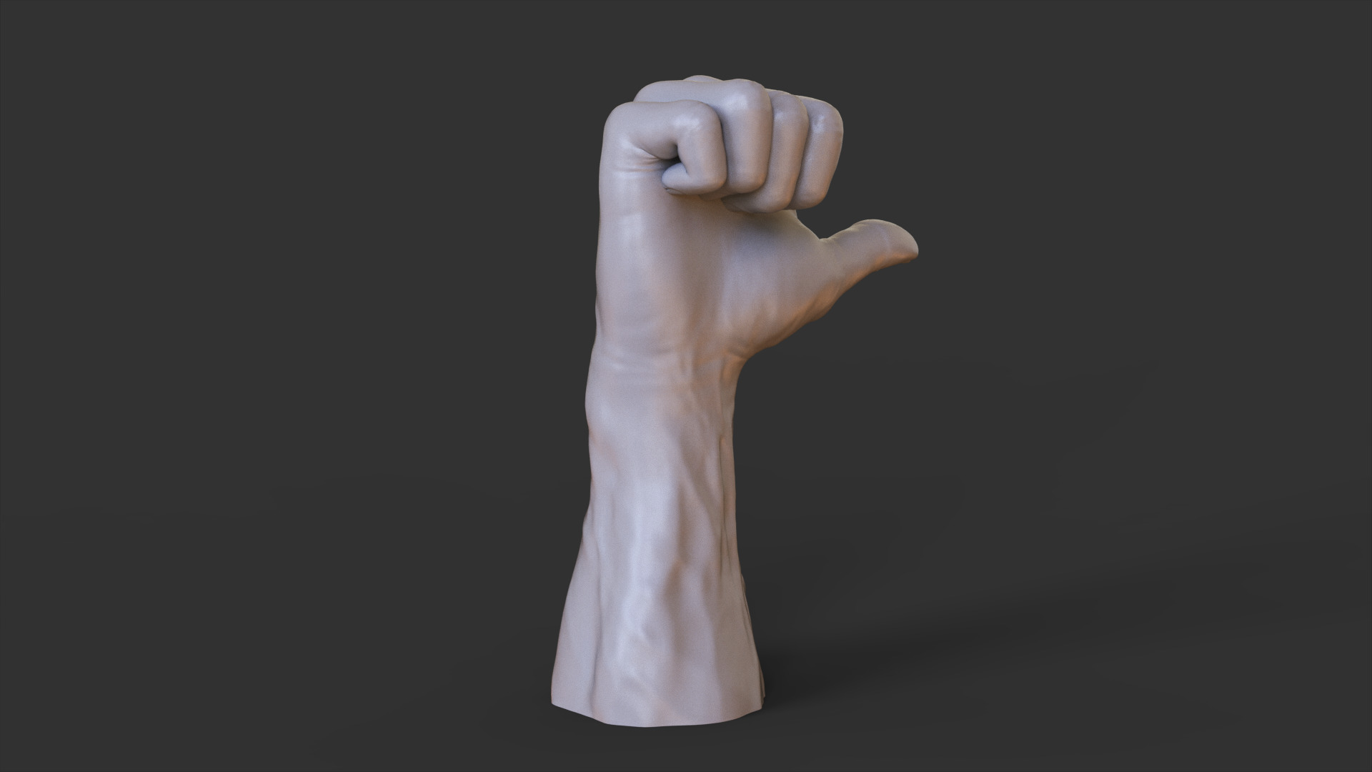Male Hand Pose 3D print model_10