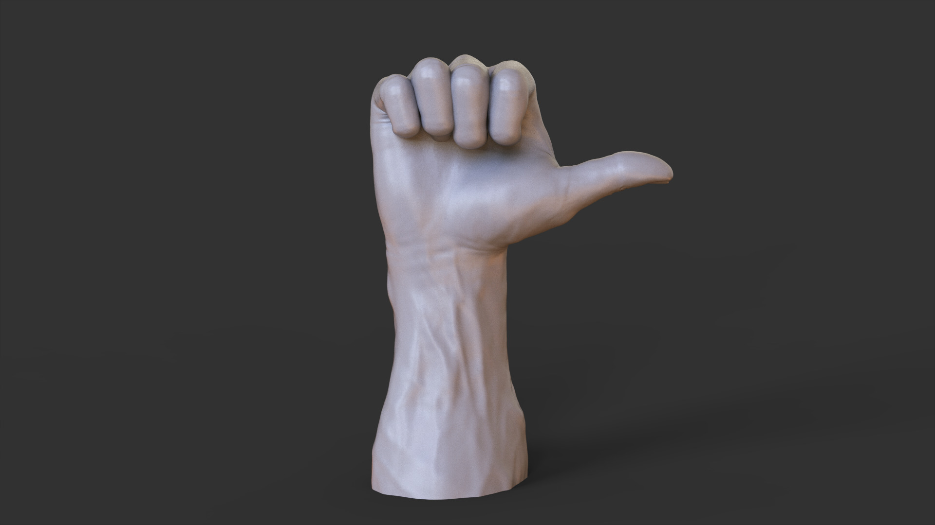 Male Hand Pose 3D print model_3