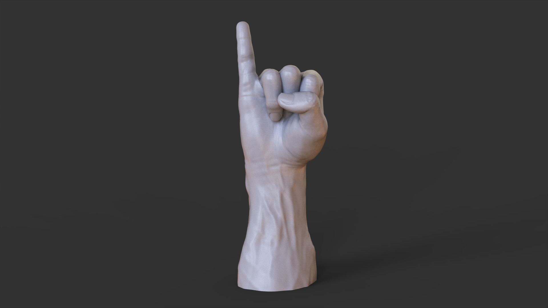 Male Hand Pose 3D print model_3