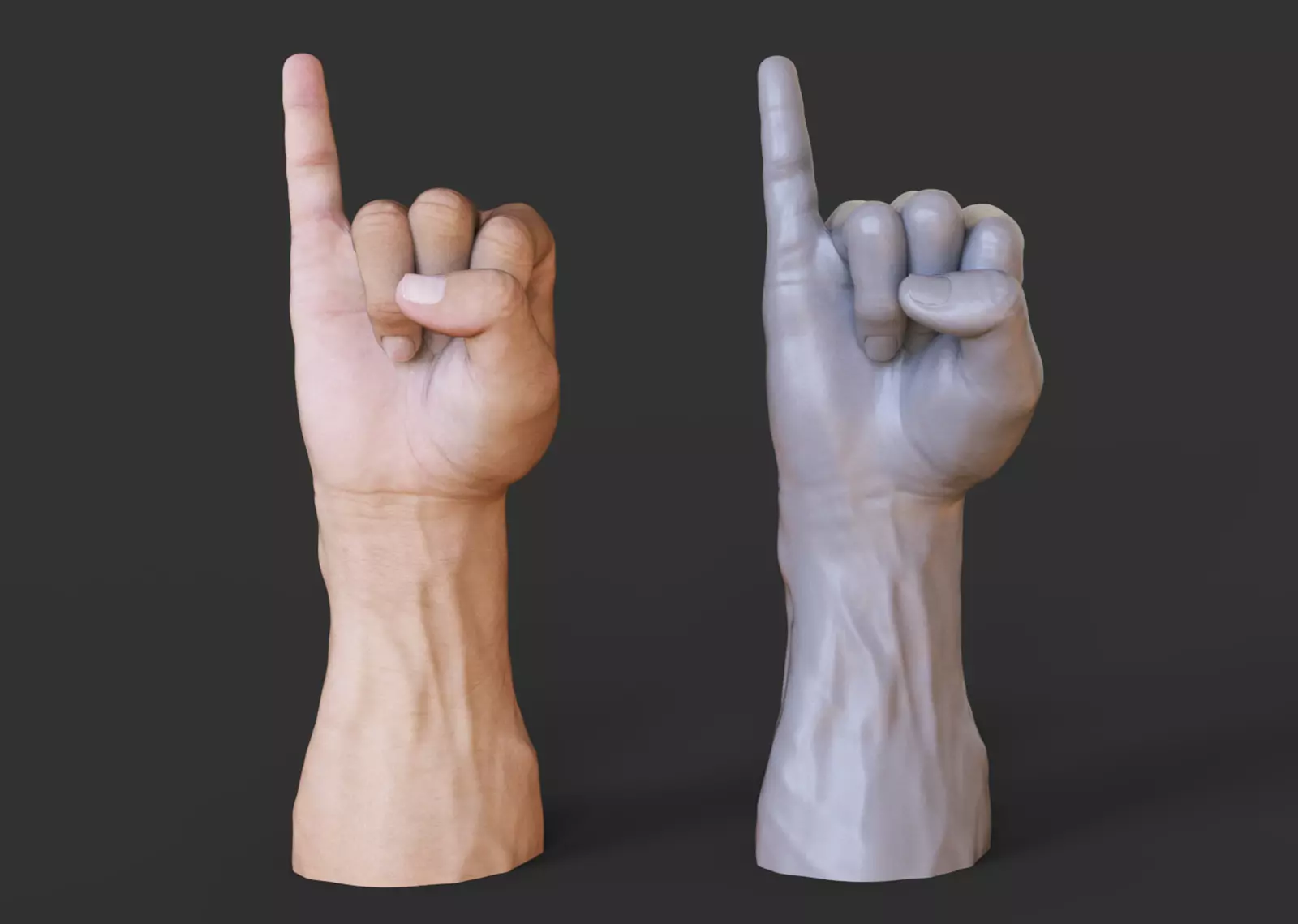 Male Hand Pose 3D print model_0