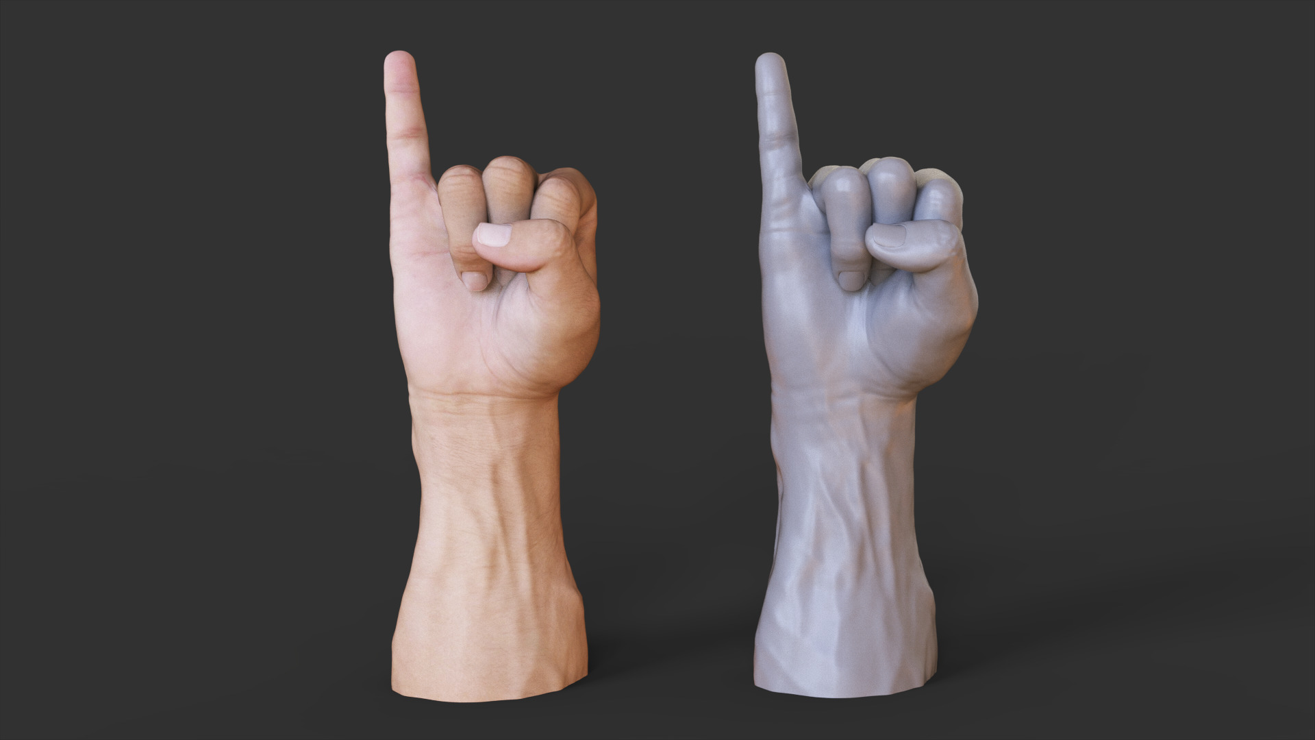 Male Hand Pose 3D print model_1