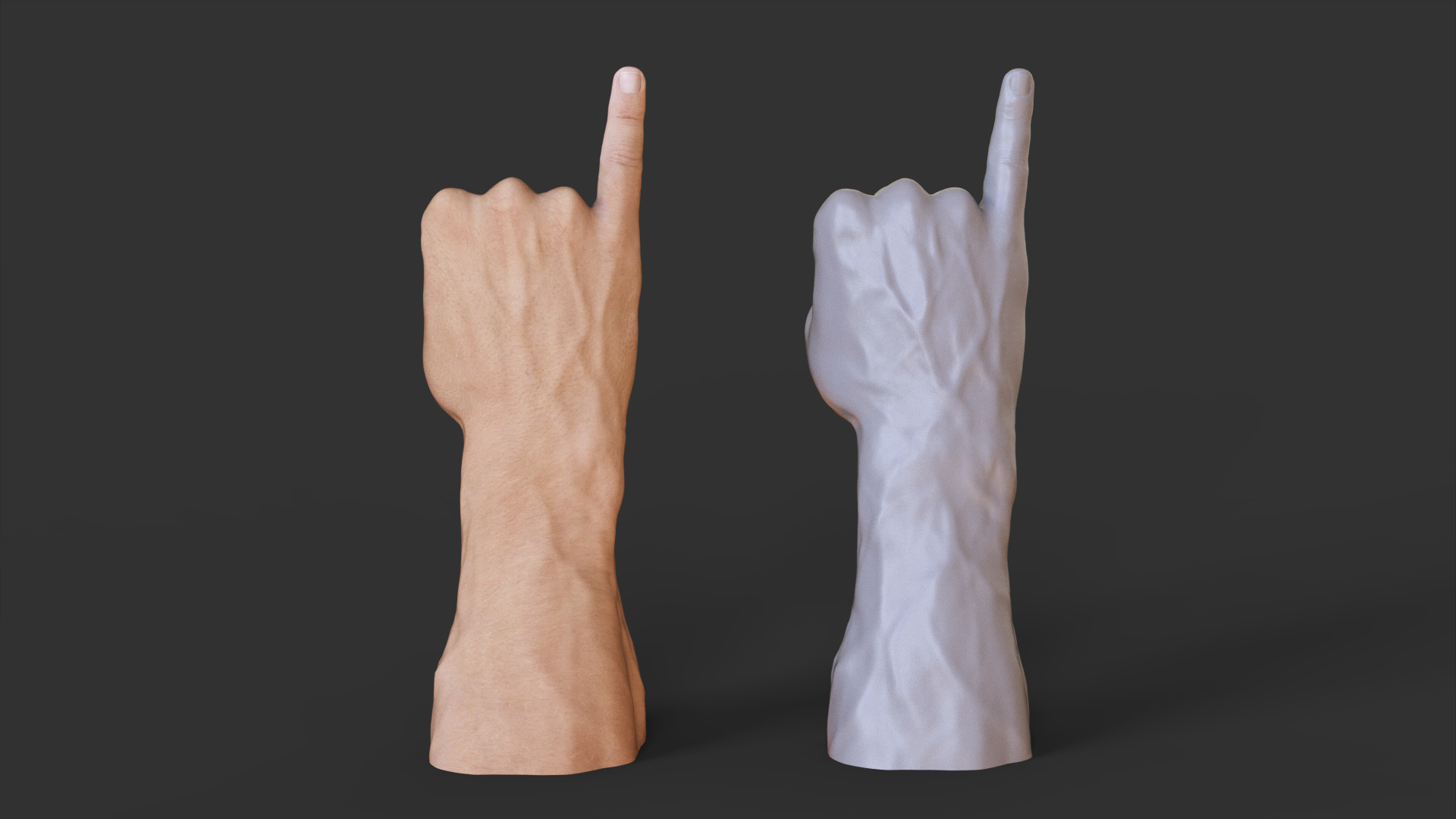 Male Hand Pose 3D print model_2