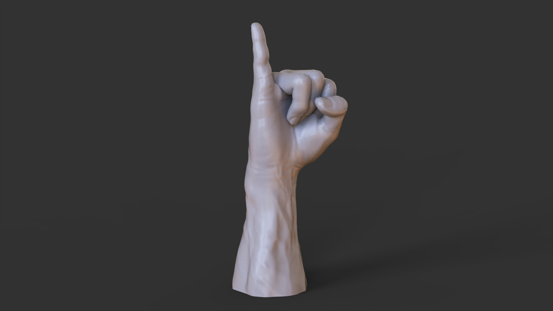 Male Hand Pose 3D print model_10