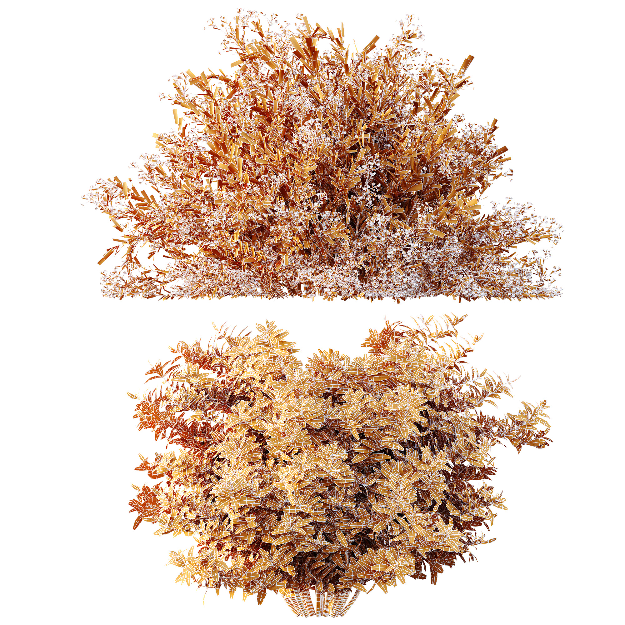 AV Spring shrubs Grandiflora Red Glossy and Gypsophila Breath 3D model_6