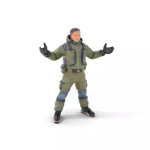 Outdoor Explorer in Tactical Gear  Rigged and Animated D Model