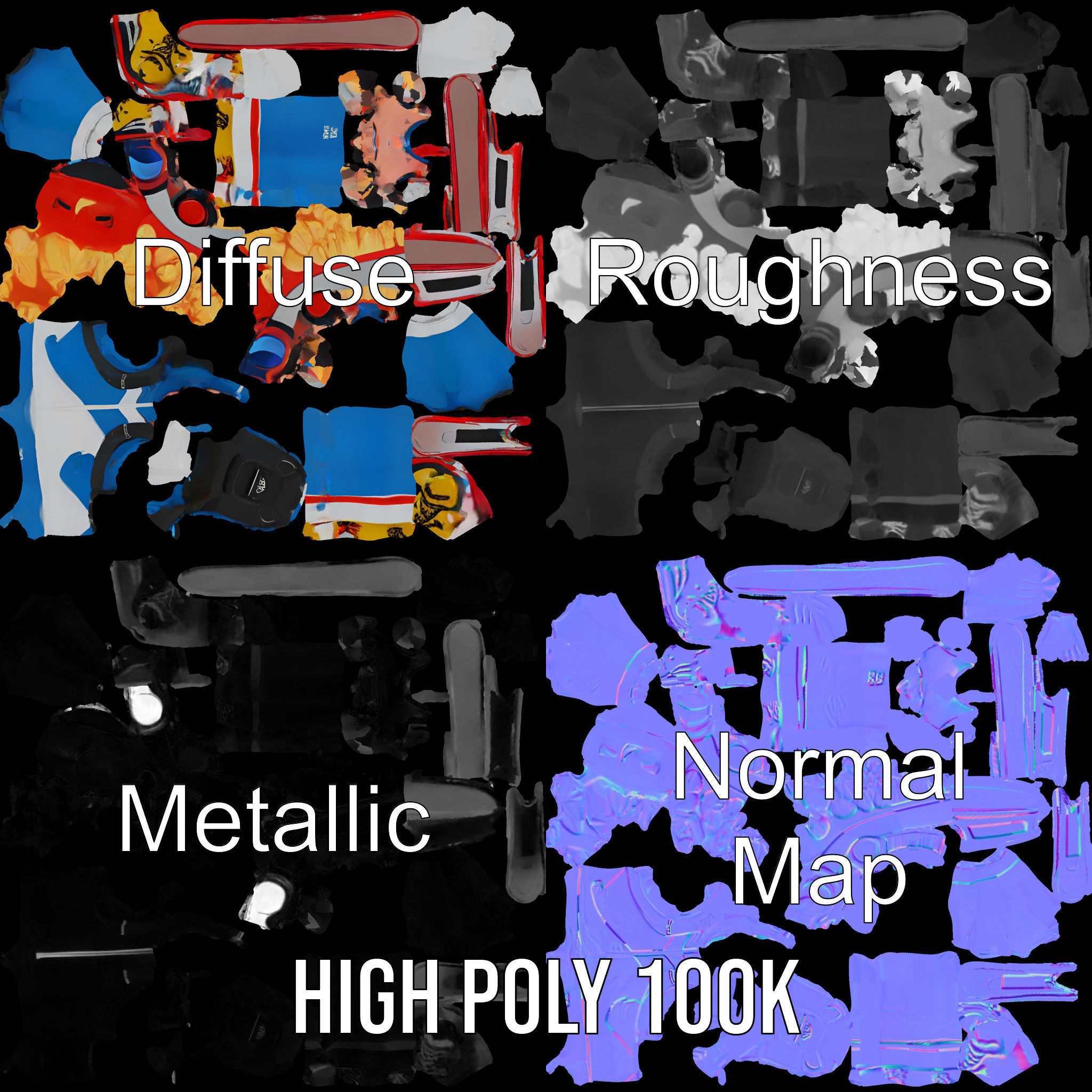 Cheerful Skiing Character Rigged and Animated D Model Low-poly 3D model_3