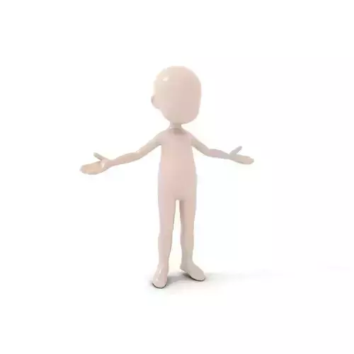 Minimalistic D Character Model Rigged and Animated