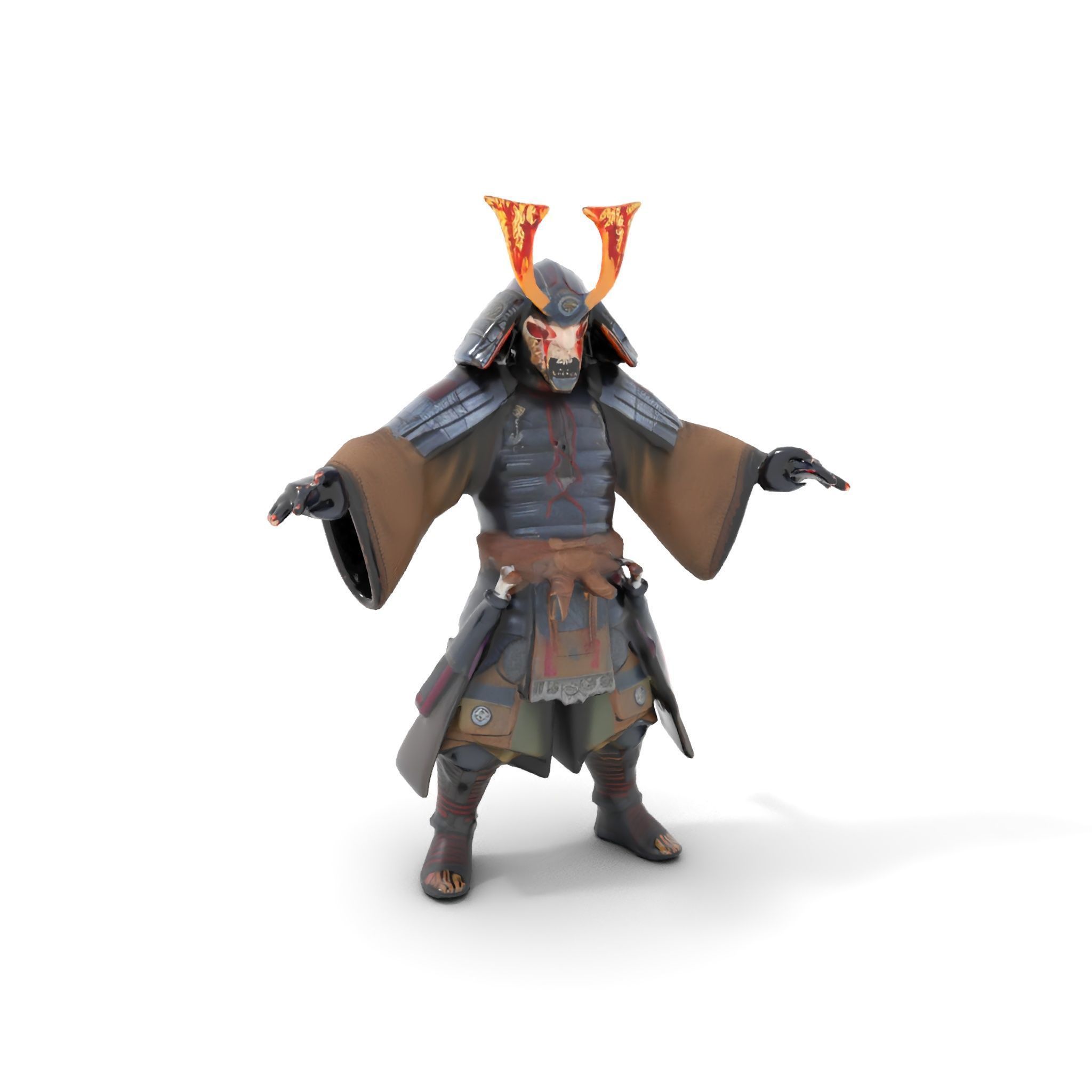 Samurai Warrior Rigged and Animated D Character Model Low-poly 3D model_21