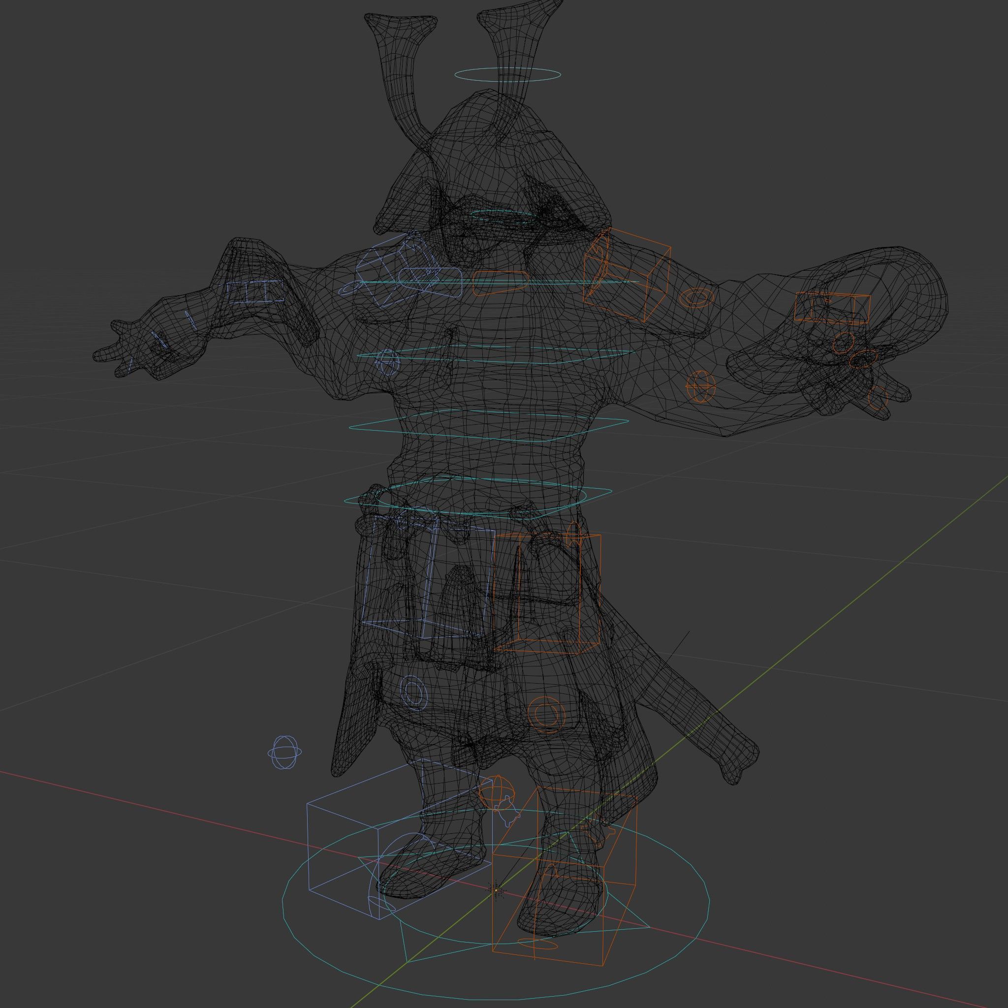 Samurai Warrior Rigged and Animated D Character Model Low-poly 3D model_6