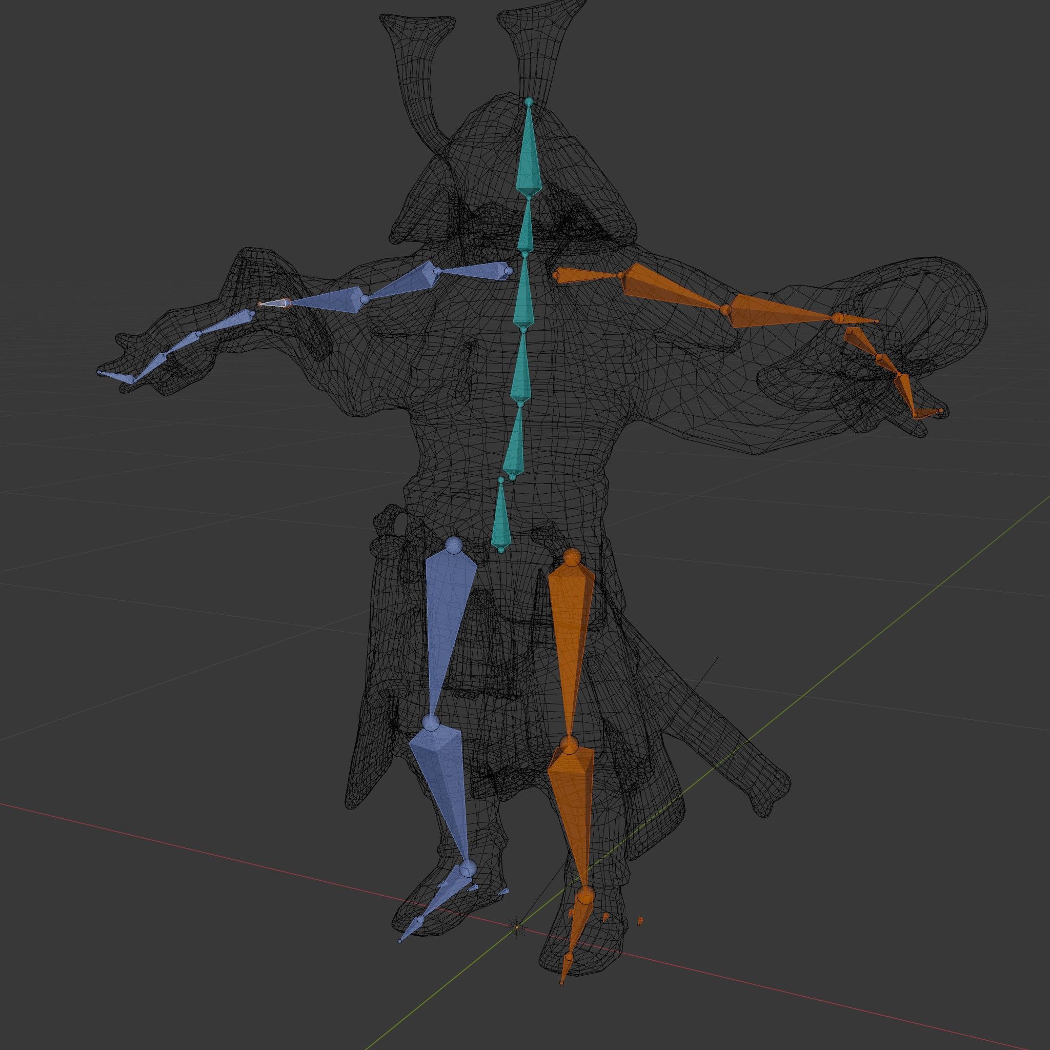 Samurai Warrior Rigged and Animated D Character Model Low-poly 3D model_5
