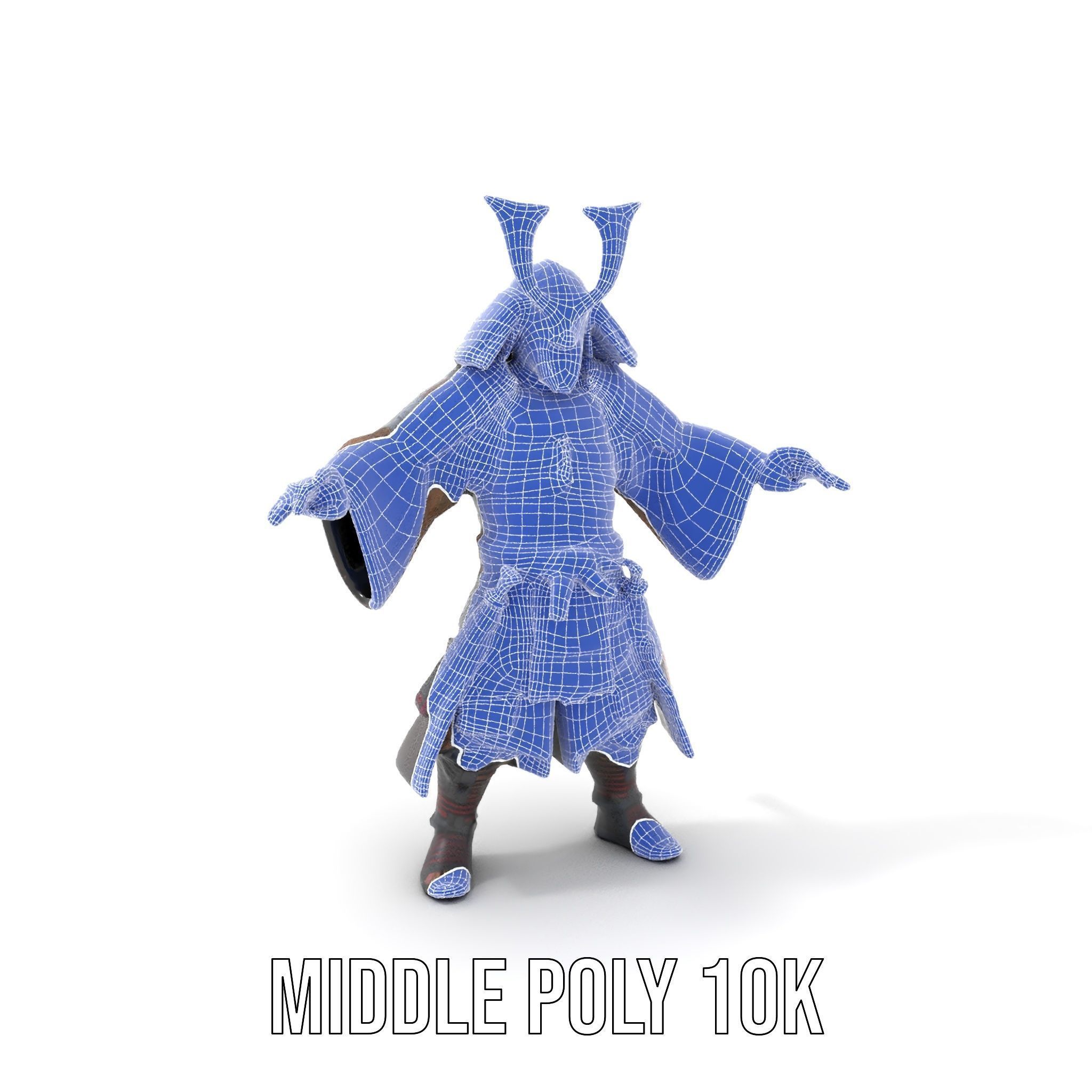 Samurai Warrior Rigged and Animated D Character Model Low-poly 3D model_15