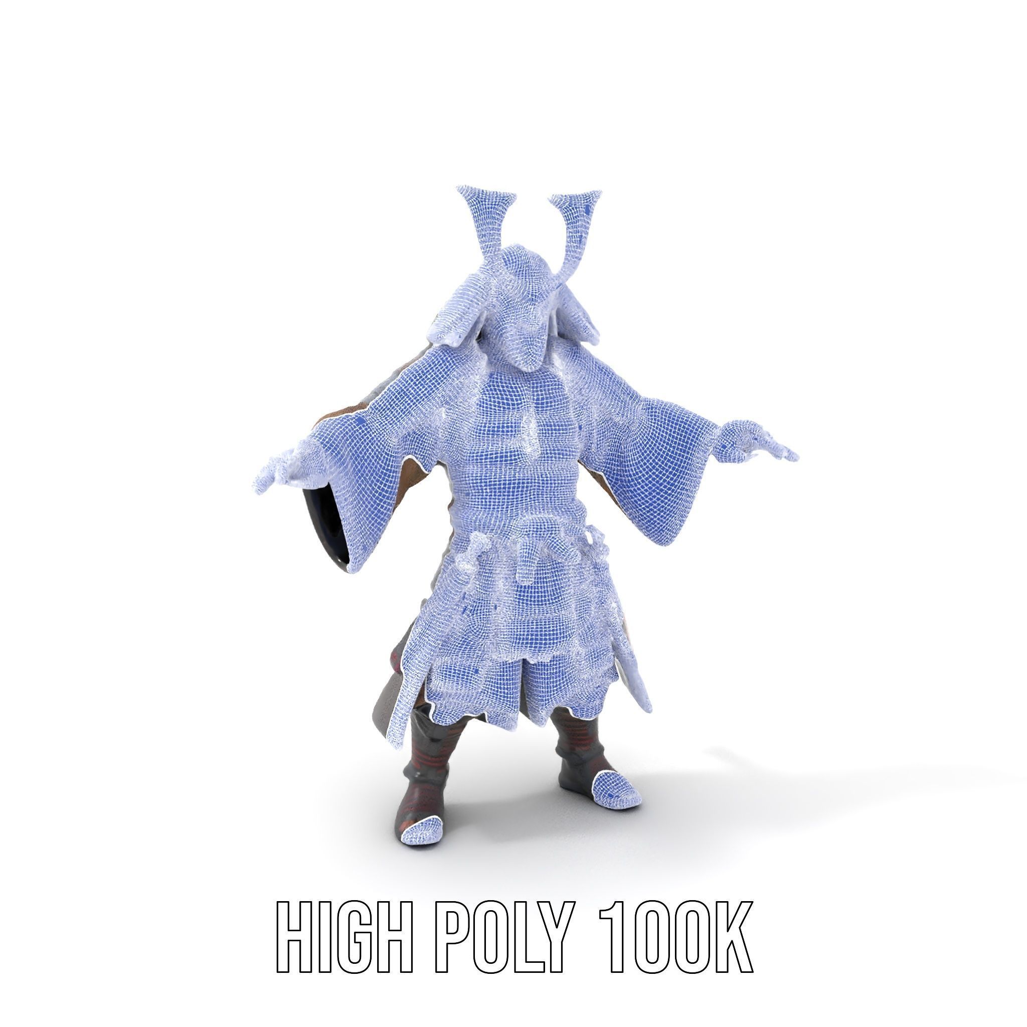 Samurai Warrior Rigged and Animated D Character Model Low-poly 3D model_4