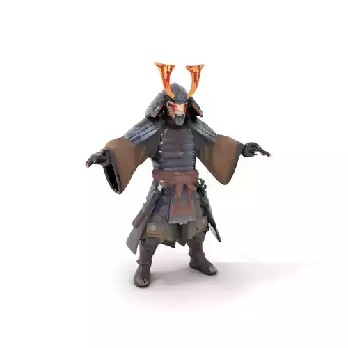 Samurai Warrior Rigged and Animated D Character Model Low-poly 3D model