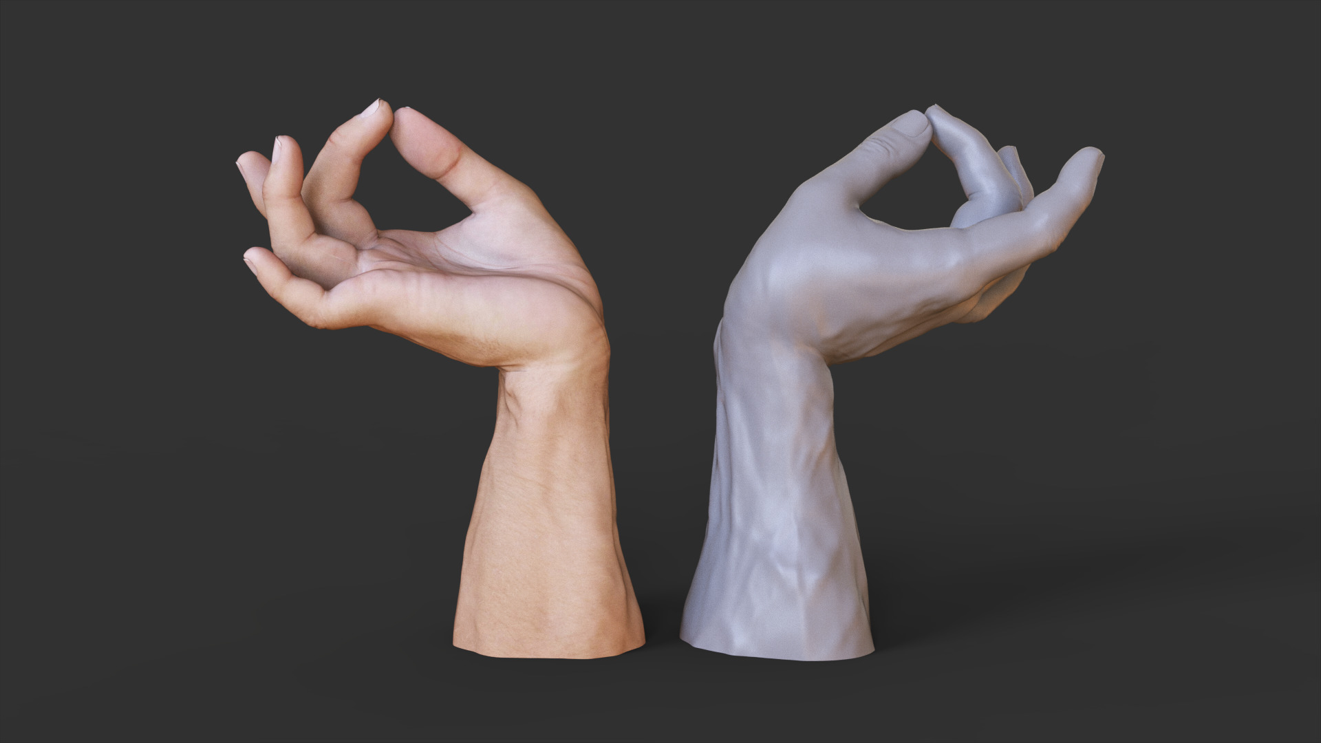Male Hand Pose 3D print model_1