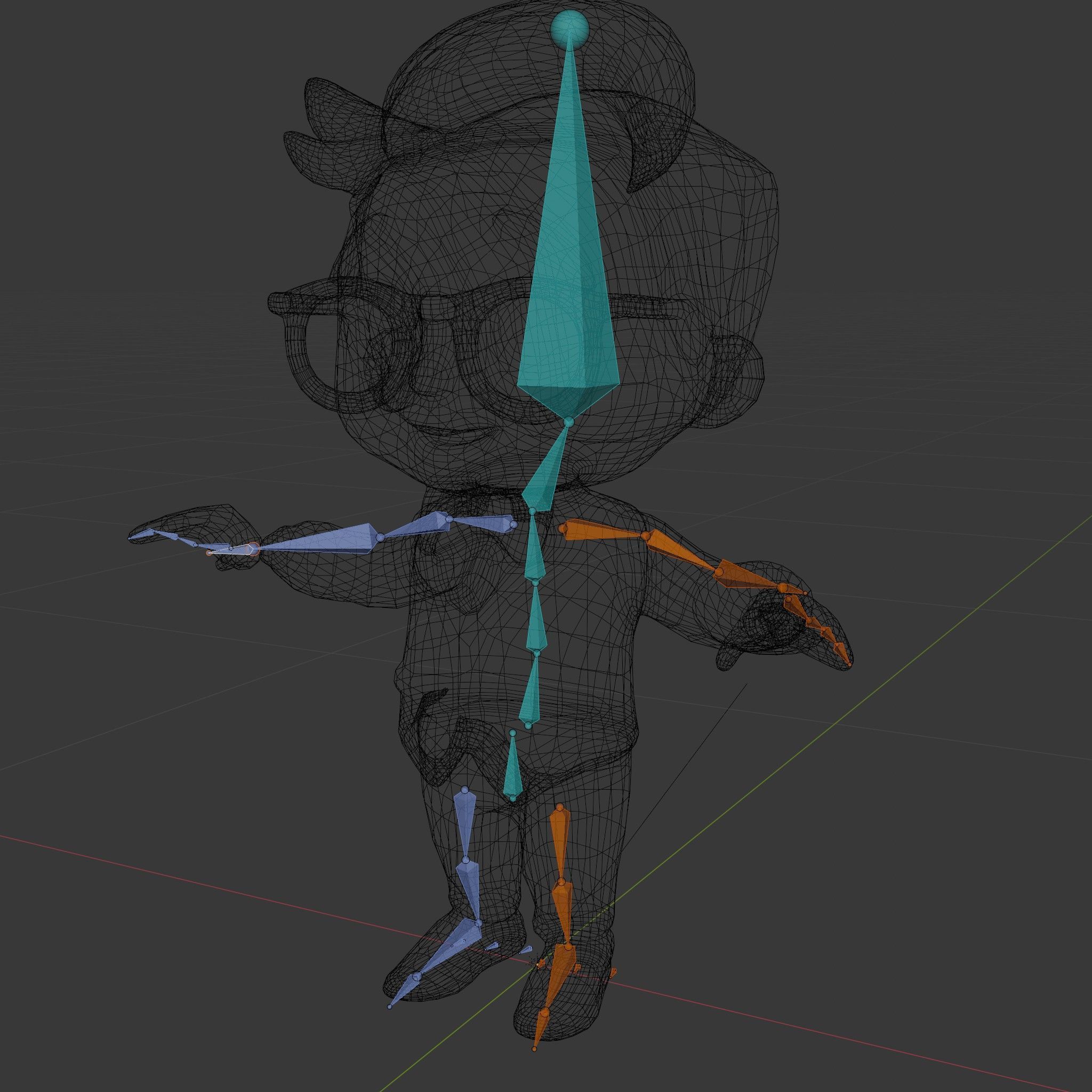 Young Scholar Character Rigged and Animated with Glasses and ... Low-poly 3D model_5