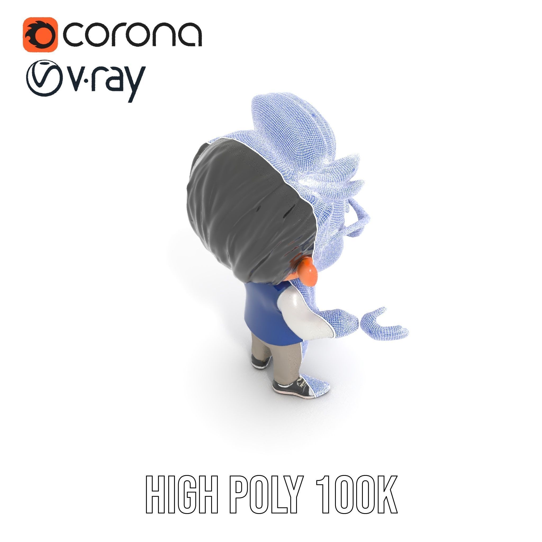 Young Scholar Character Rigged and Animated with Glasses and ... Low-poly 3D model_32