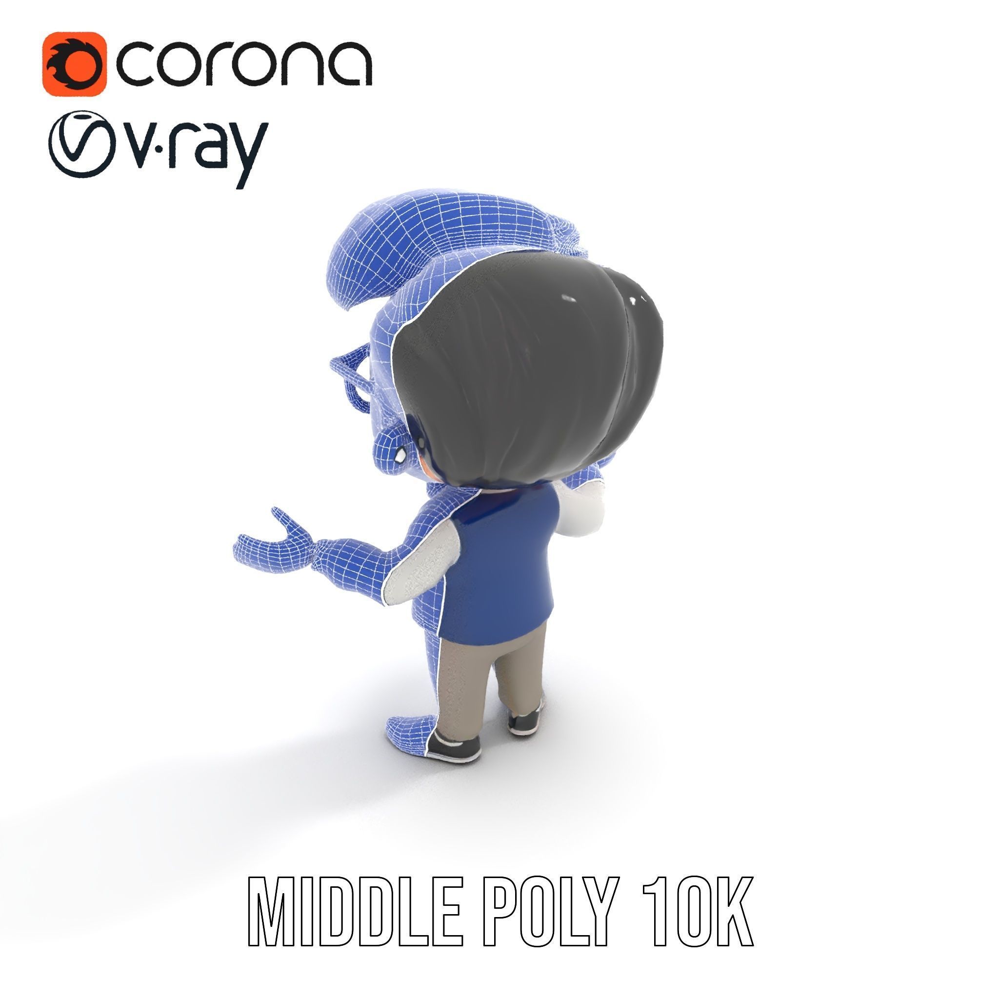 Young Scholar Character Rigged and Animated with Glasses and ... Low-poly 3D model_34