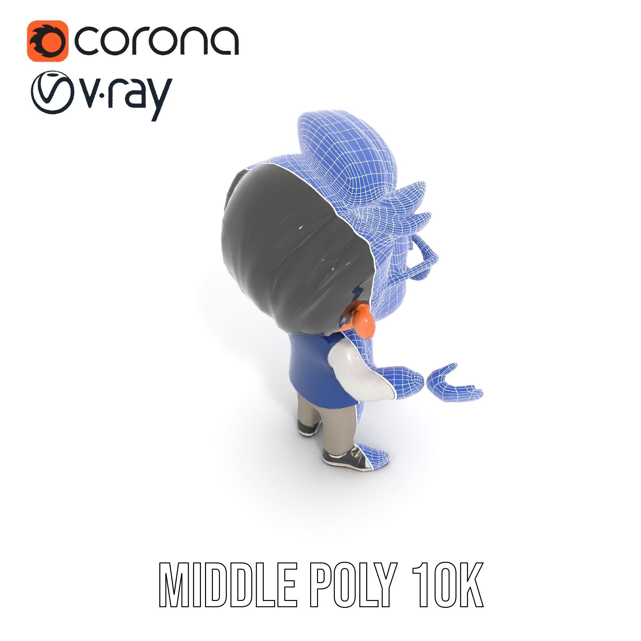 Young Scholar Character Rigged and Animated with Glasses and ... Low-poly 3D model_30