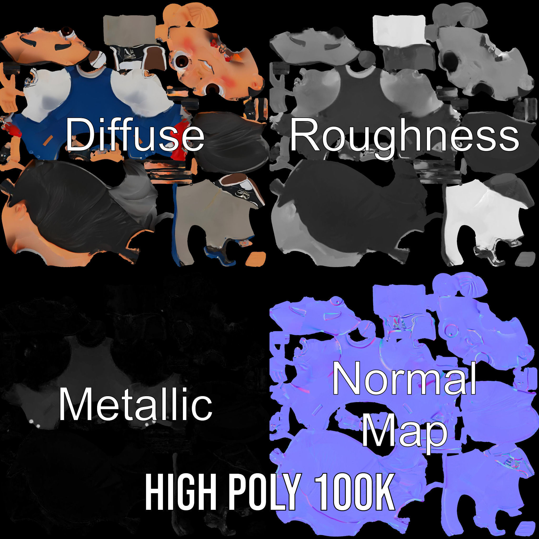 Young Scholar Character Rigged and Animated with Glasses and ... Low-poly 3D model_3