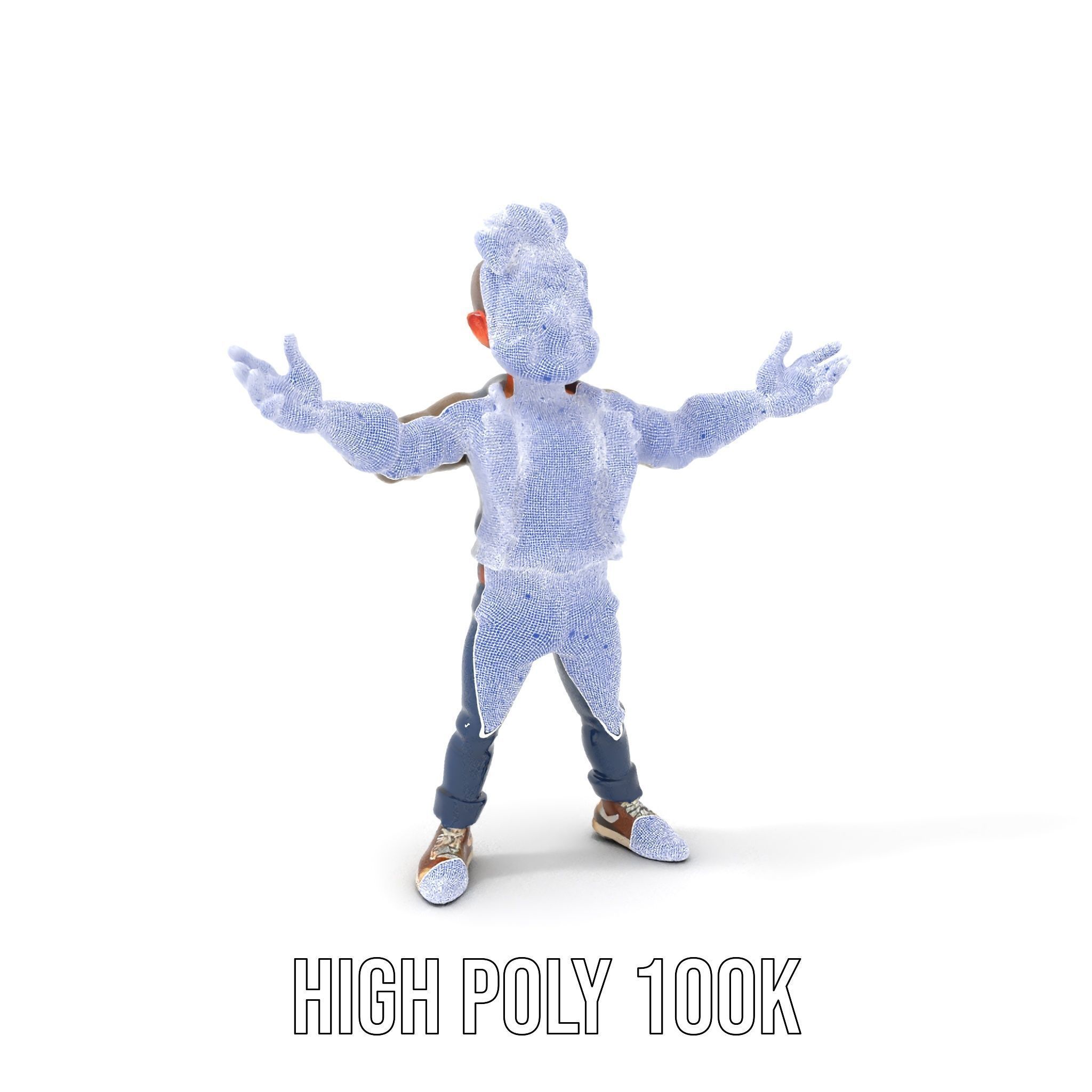 Casual Bearded Man Character  Rigged and Animated Low-poly 3D model_4