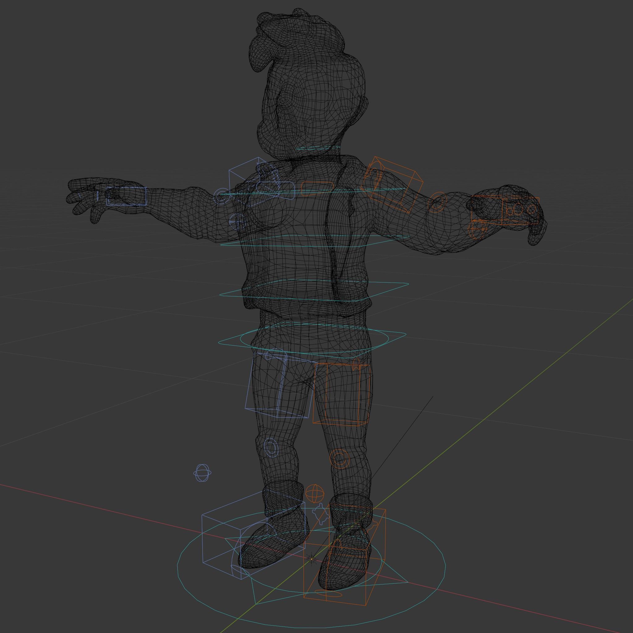 Casual Bearded Man Character  Rigged and Animated Low-poly 3D model_6
