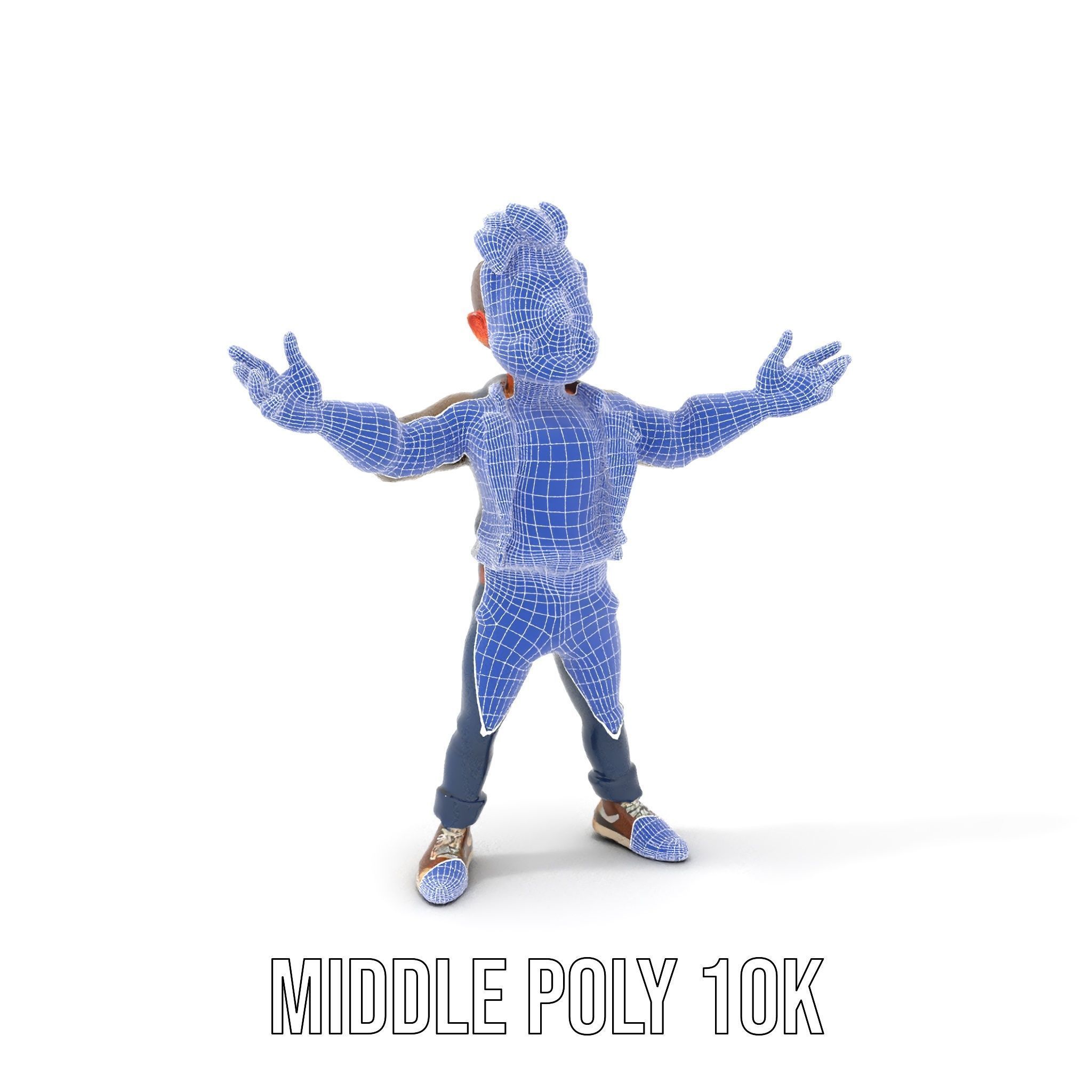 Casual Bearded Man Character  Rigged and Animated Low-poly 3D model_32