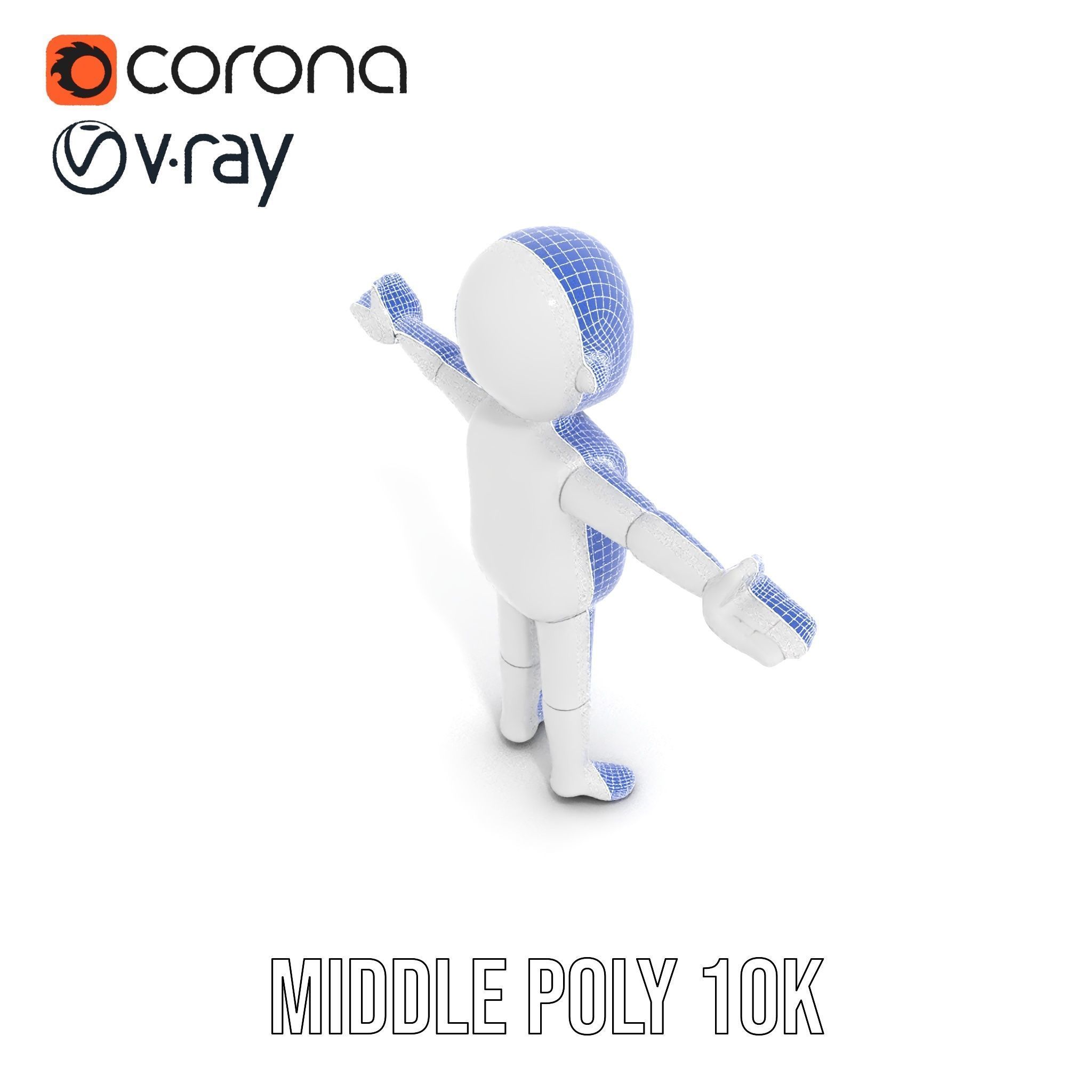 Minimalist Character Rigged and Animated Model for Games and VR Low-poly 3D model_27