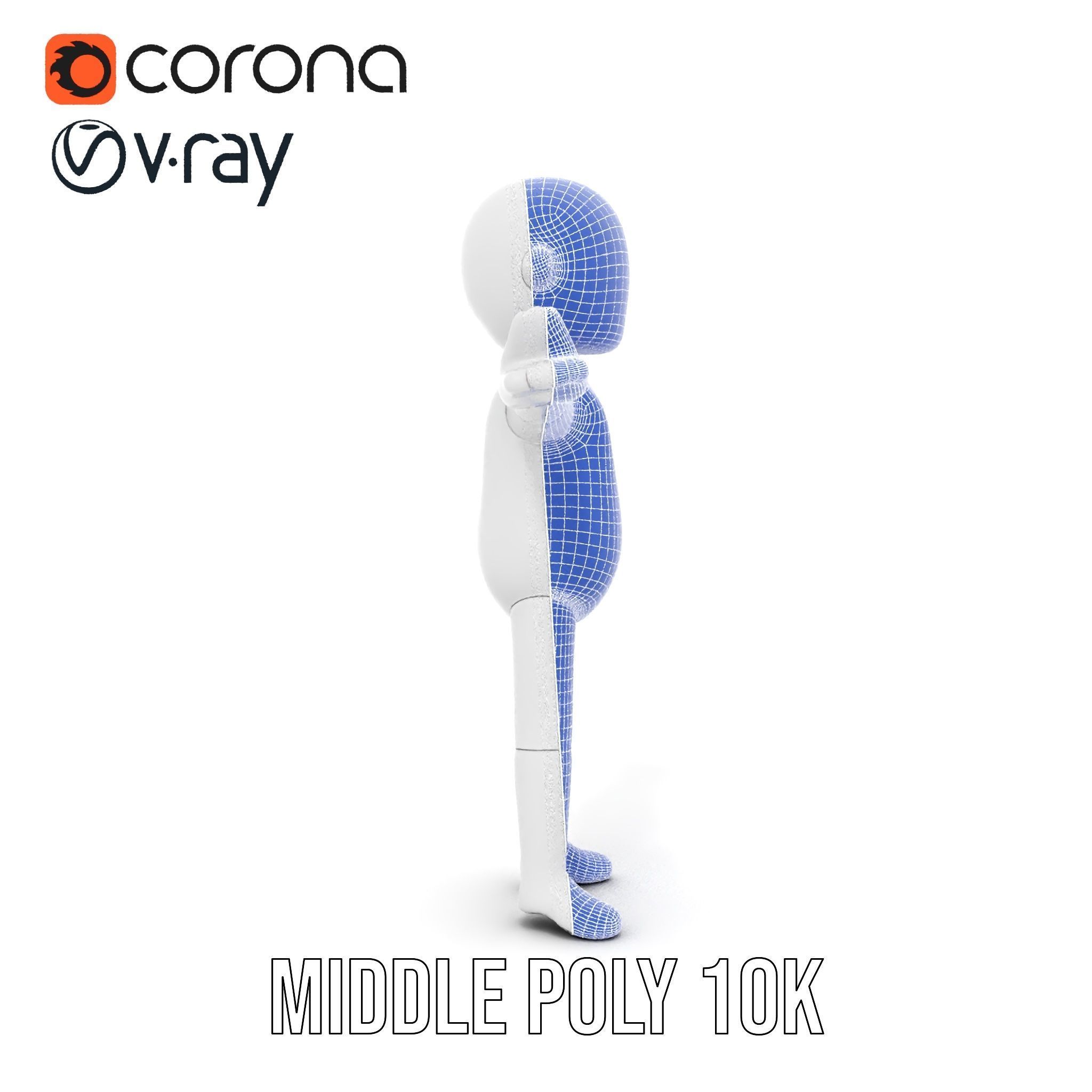 Minimalist Character Rigged and Animated Model for Games and VR Low-poly 3D model_30